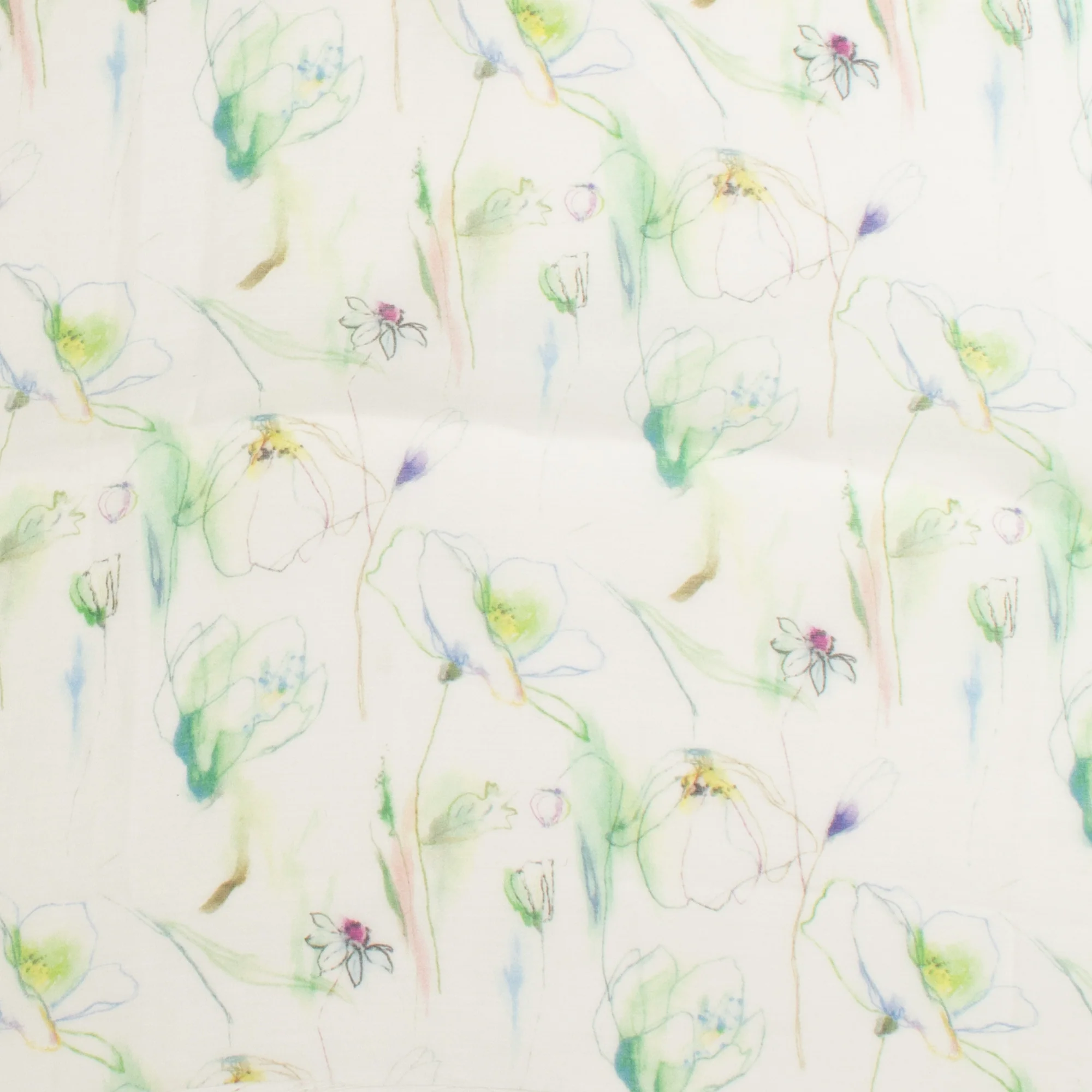 Digital Printed Voile - «TRINITY» - 006 - White