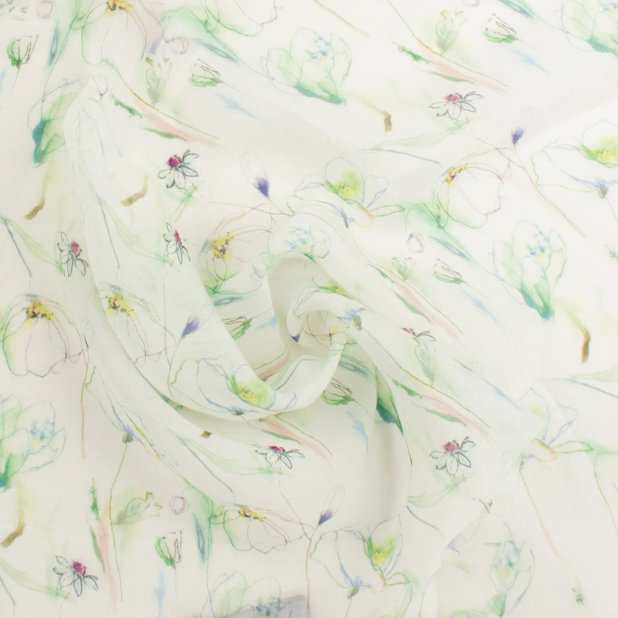 Digital Printed Voile - «TRINITY» - 006 - White - Image 2