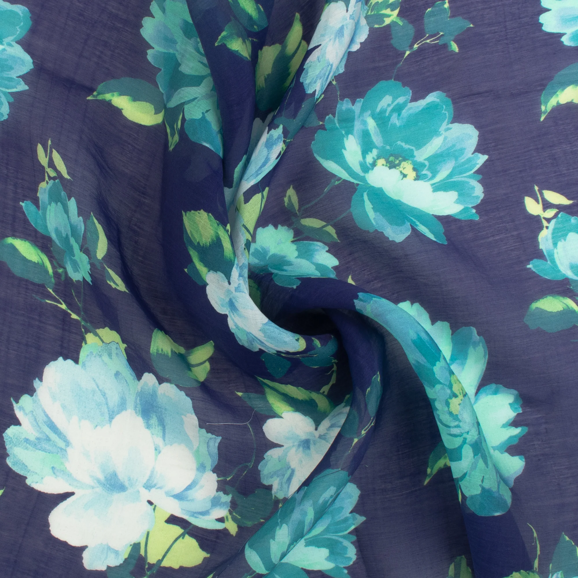Digital Printed Voile - «TRINITY» - 008 - Navy - Image 2
