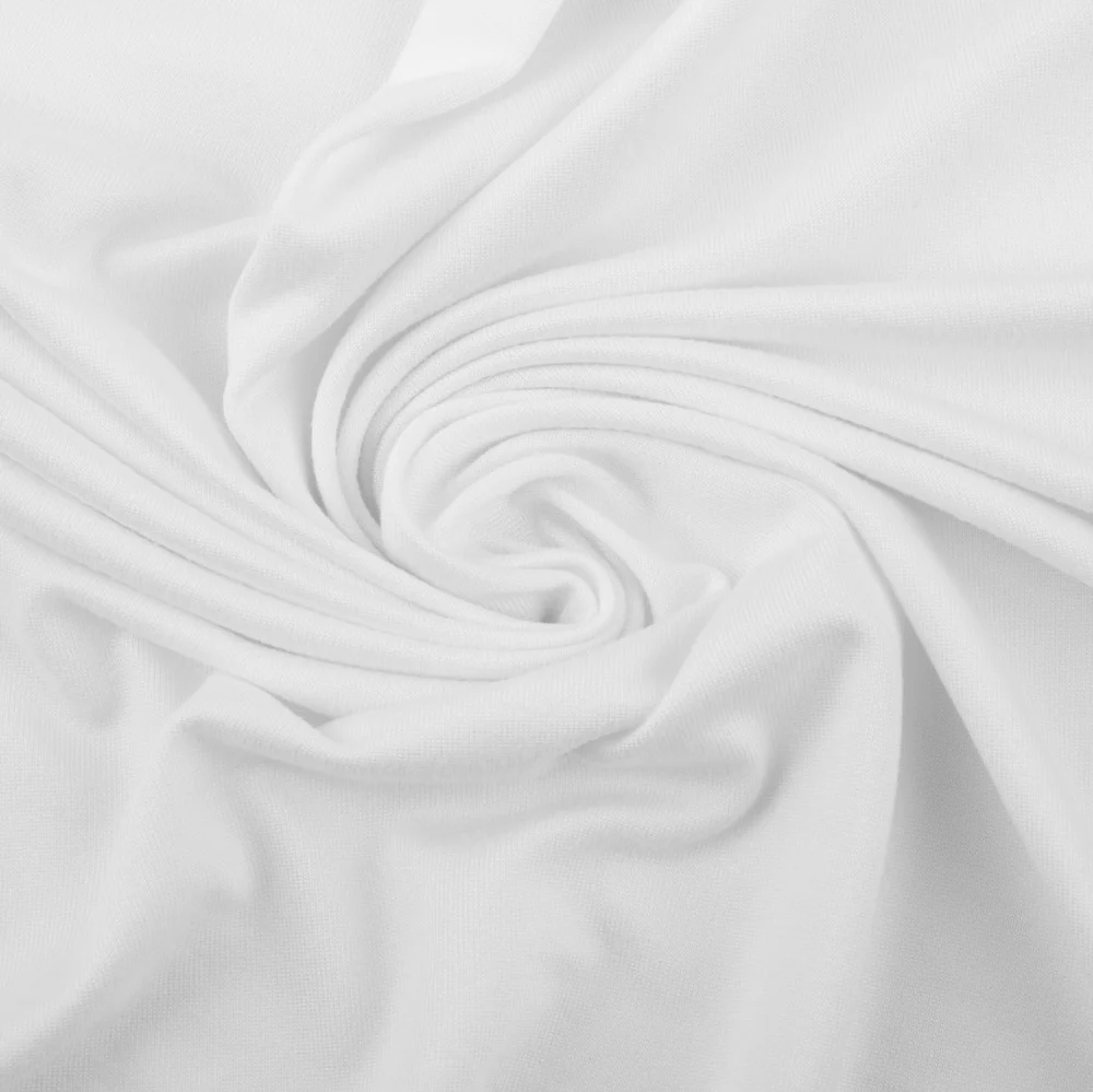 Double Brushed Spandex Knit - White - Image 2