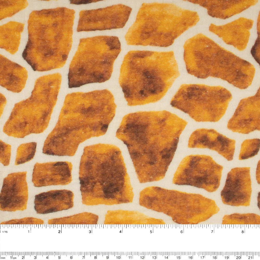 Double Gauze Print - TRINA - Giraffe - Brown - Image 3