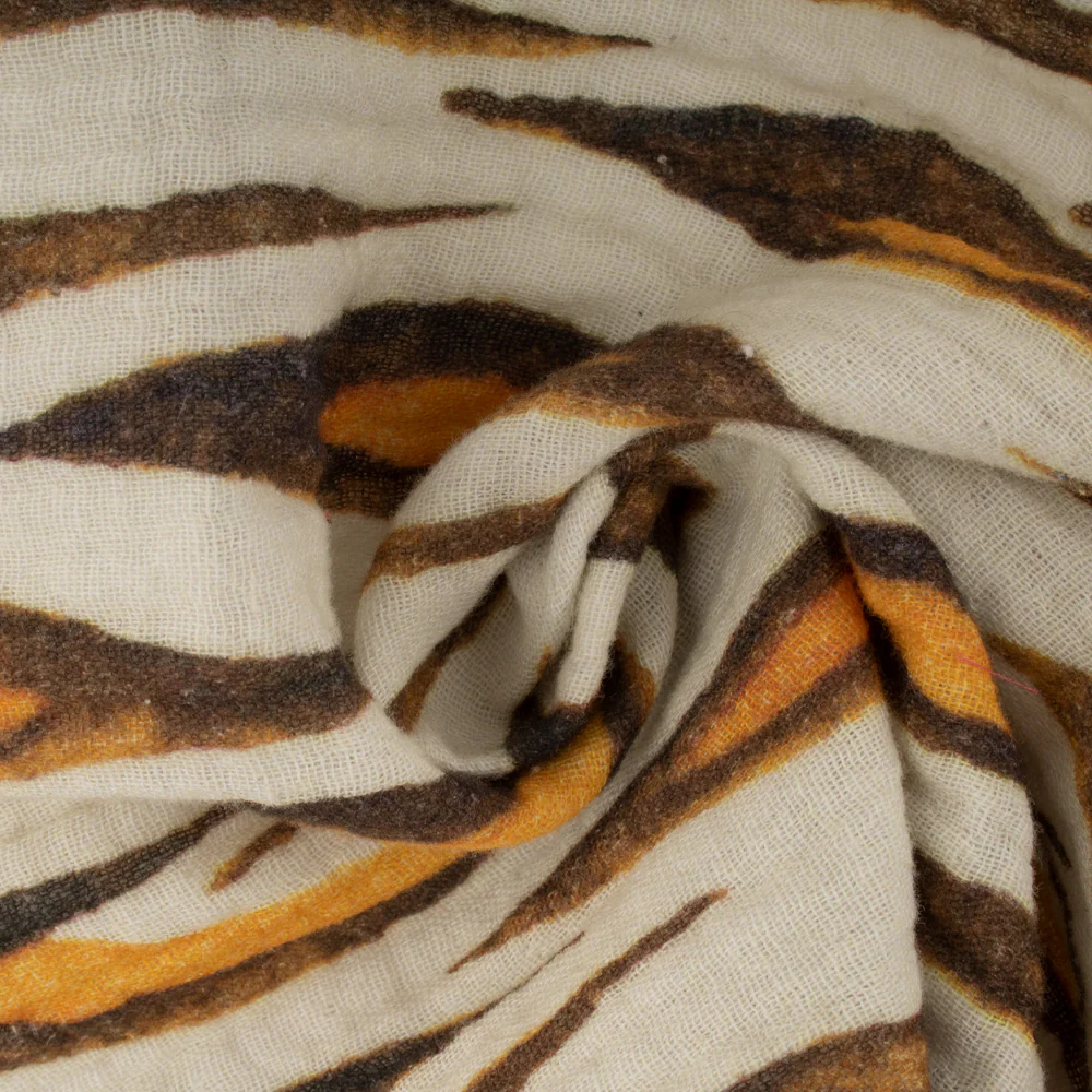 Double Gauze Print - TRINA - Tiger - Brown - Image 2