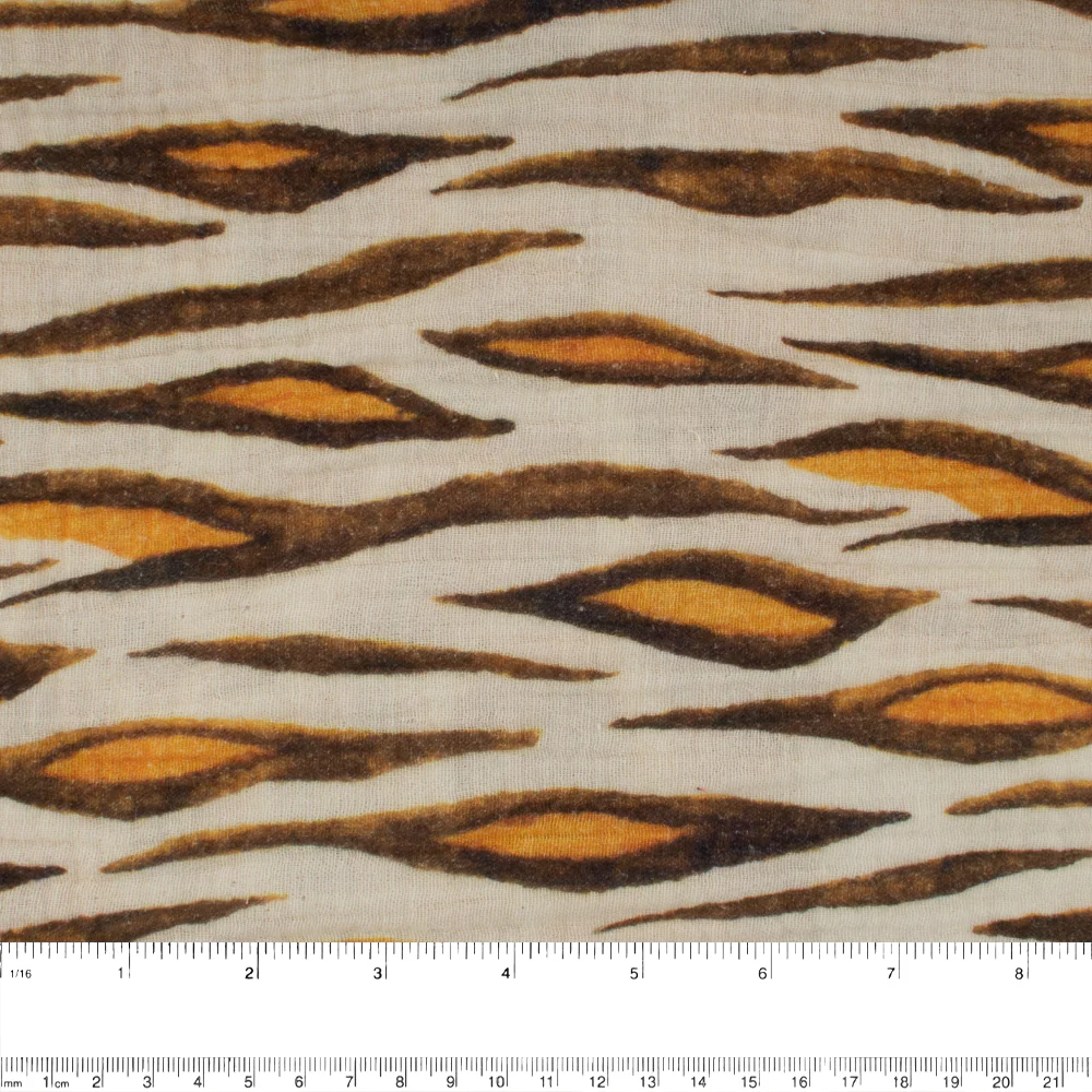 Double Gauze Print - TRINA - Tiger - Brown - Image 3