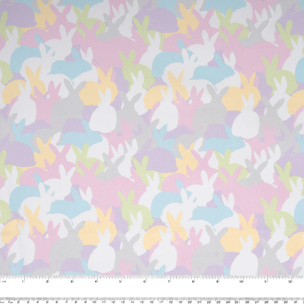 EASTER Printed Cotton - Camouflage rabbit - Multicolour - Image 2
