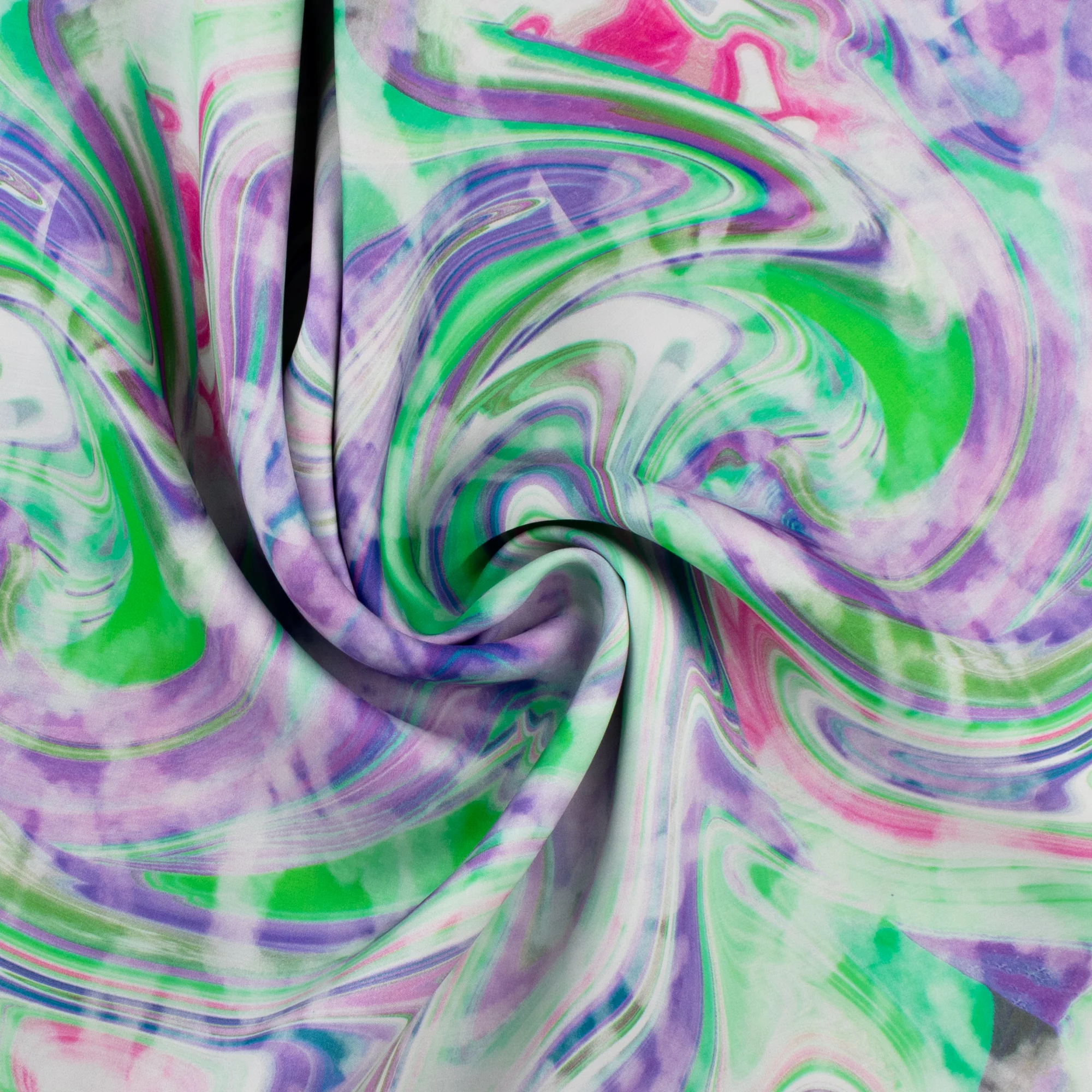 ECOVERO Printed Viscose - IBIZA - 005 - Purple & Green - Image 2
