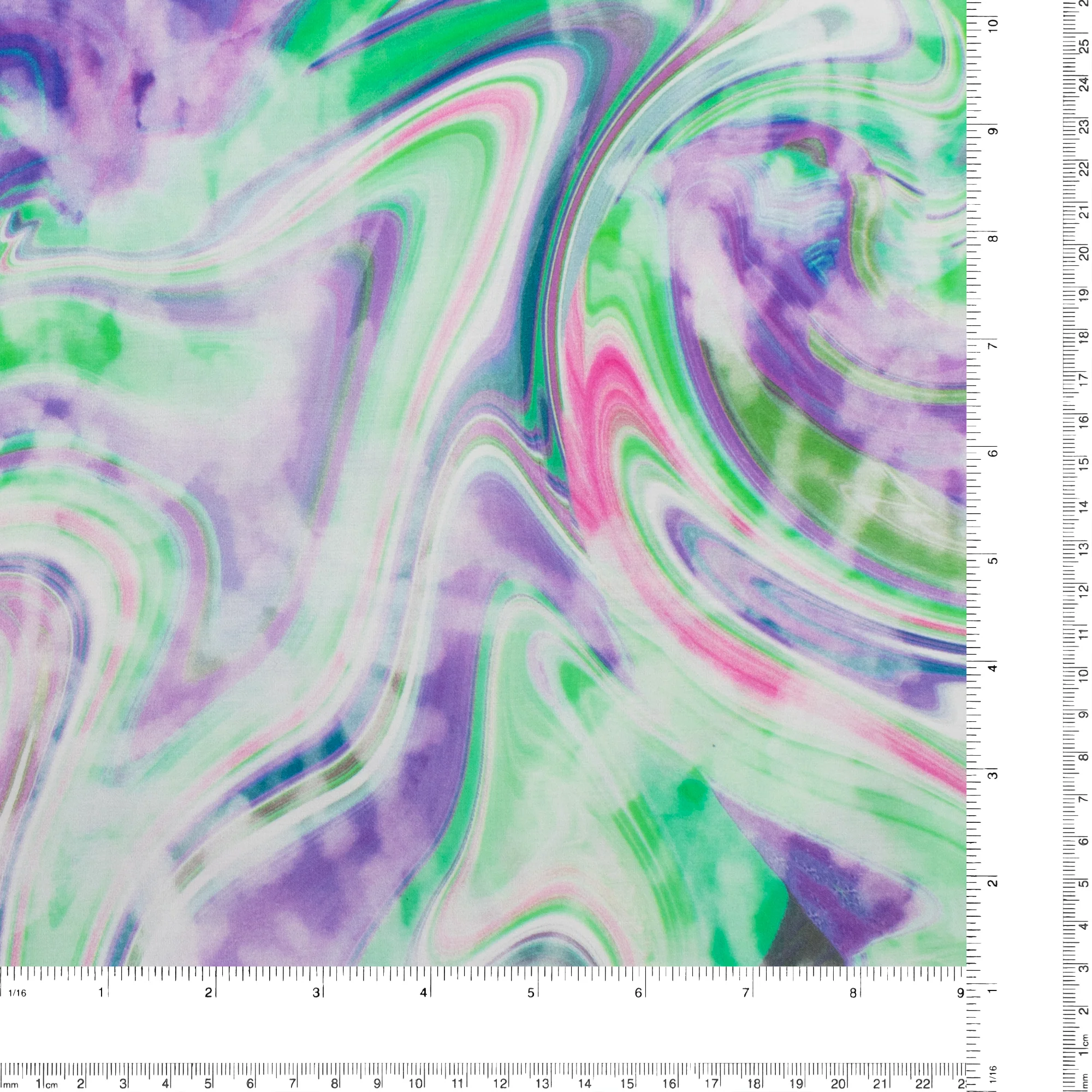 ECOVERO Printed Viscose - IBIZA - 005 - Purple & Green - Image 3
