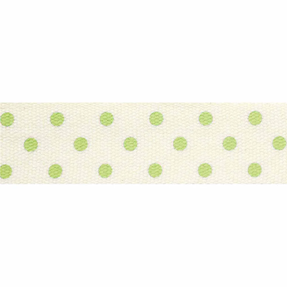 ELAN Cotton Trim 15mm x 5m - Green Dot