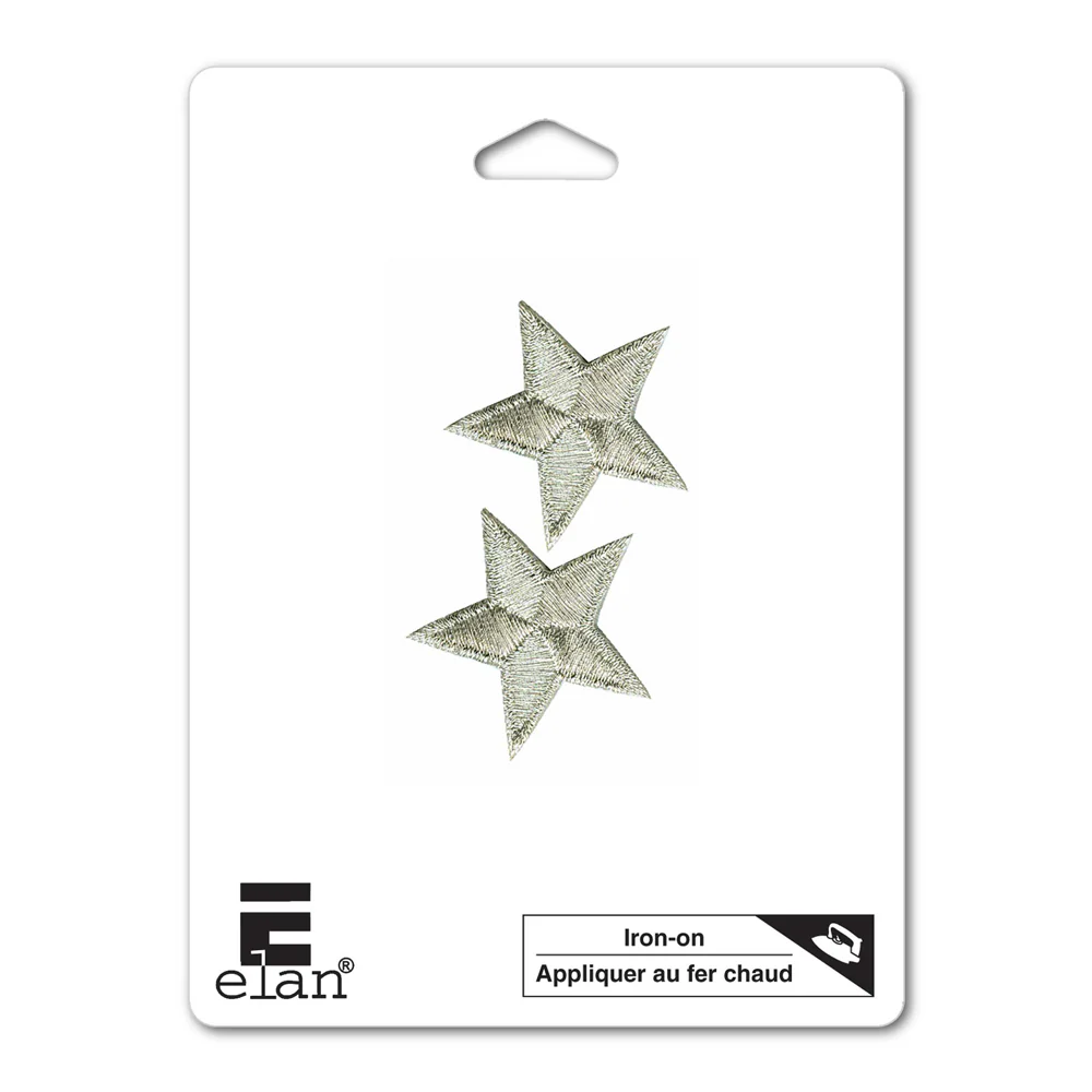 ELAN Motif - Silver Star - 20mm -2 pcs