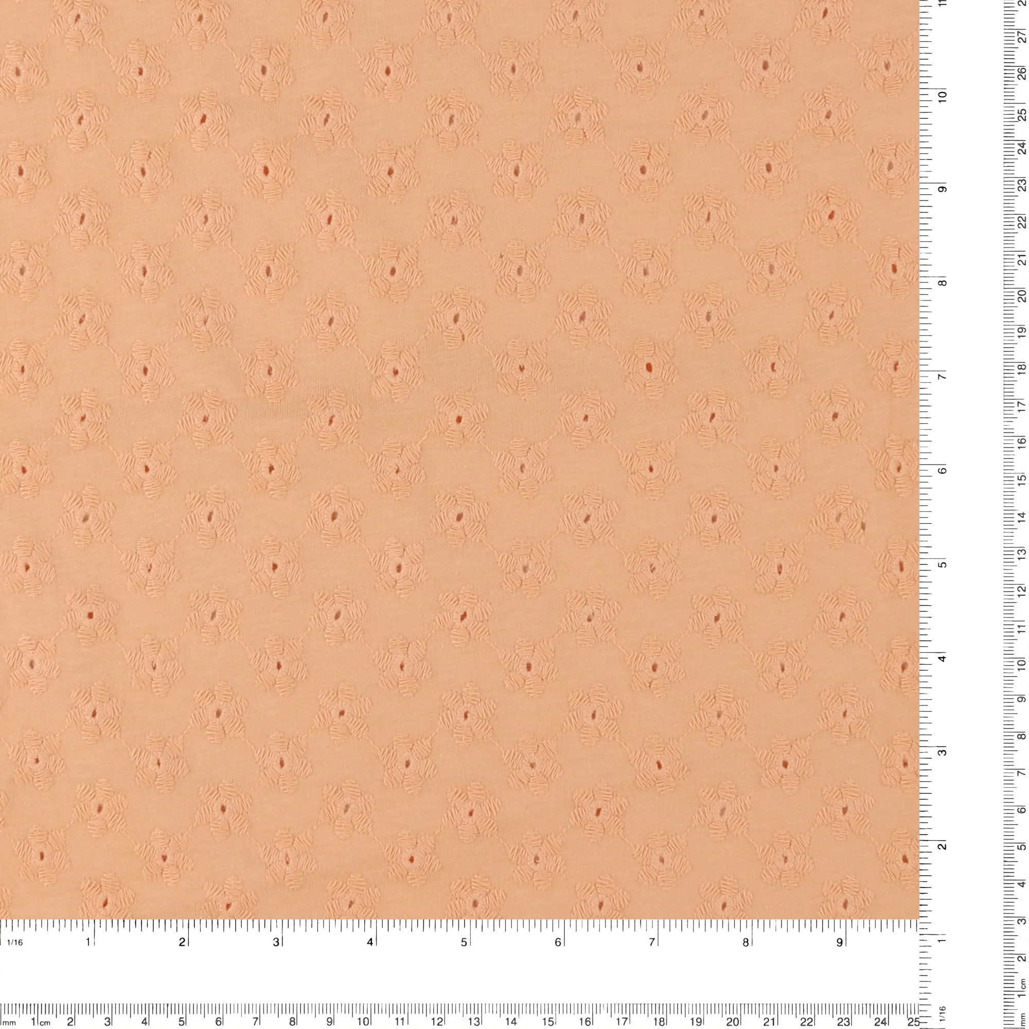 Embroidered Cotton Jersey - IN BLOOM - 002 - Peach - Image 3
