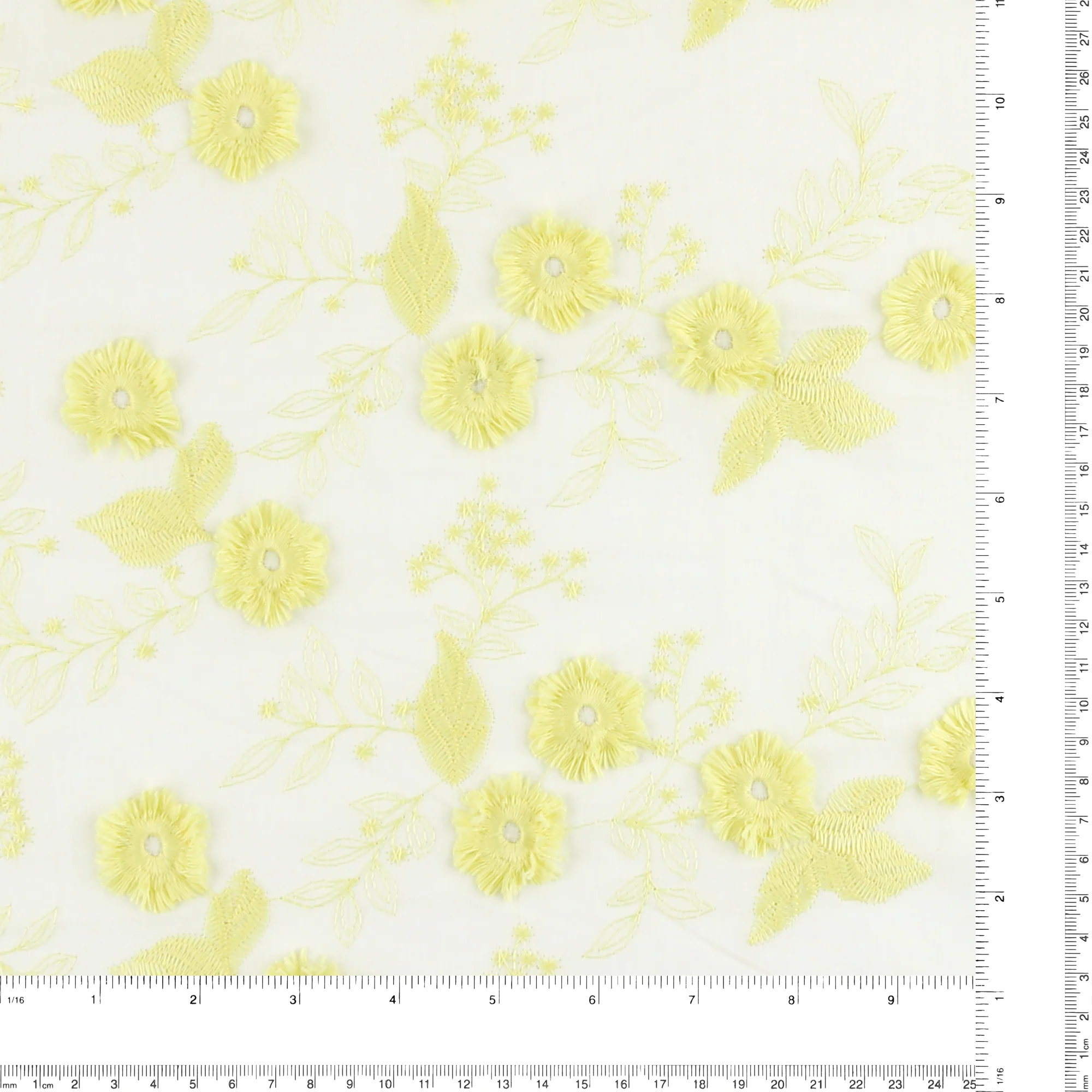 Embroidered Cotton Voile - DAY DREAM - 001 - Banana - Image 3