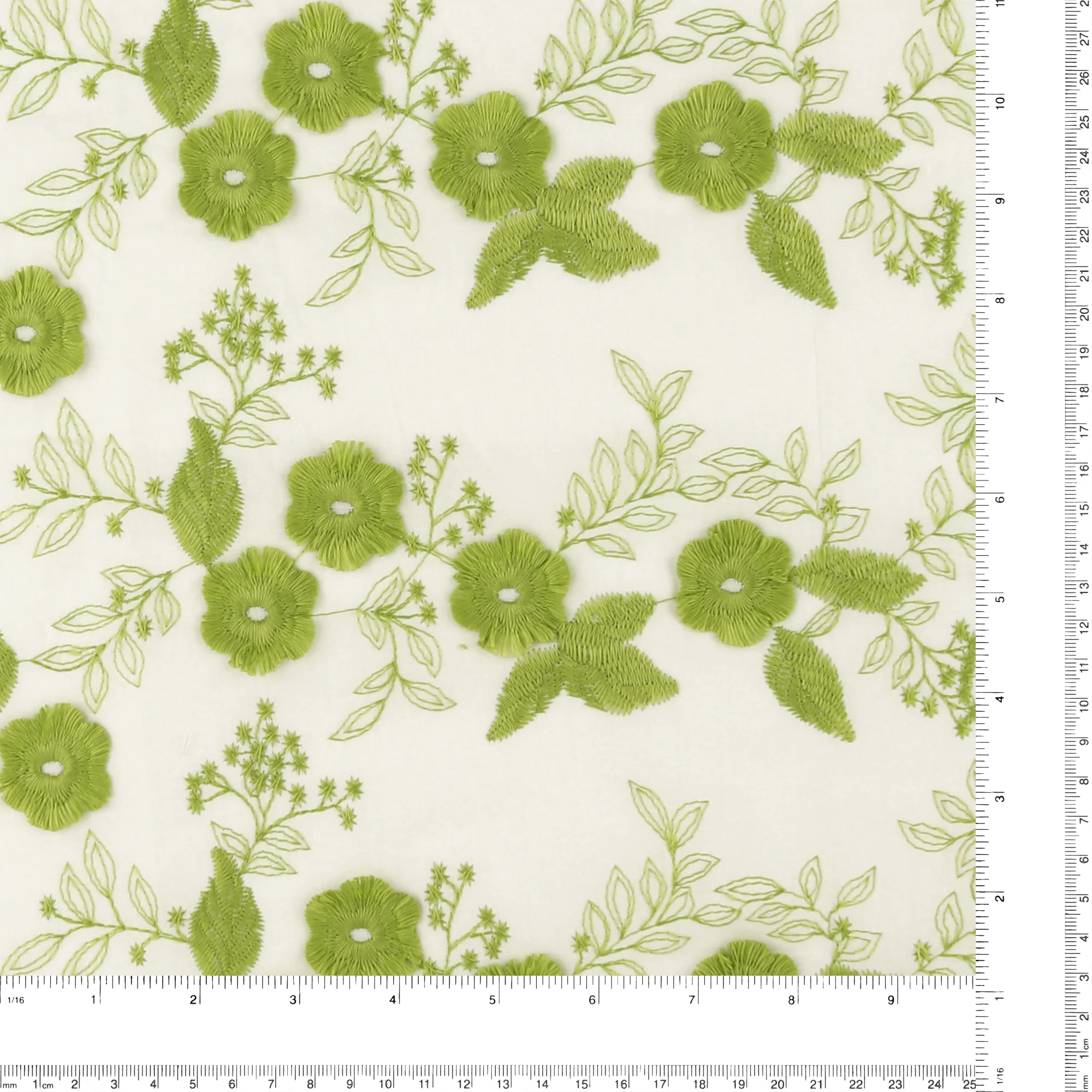 Embroidered Cotton Voile - DAY DREAM - 002 - Pistachio - Image 3