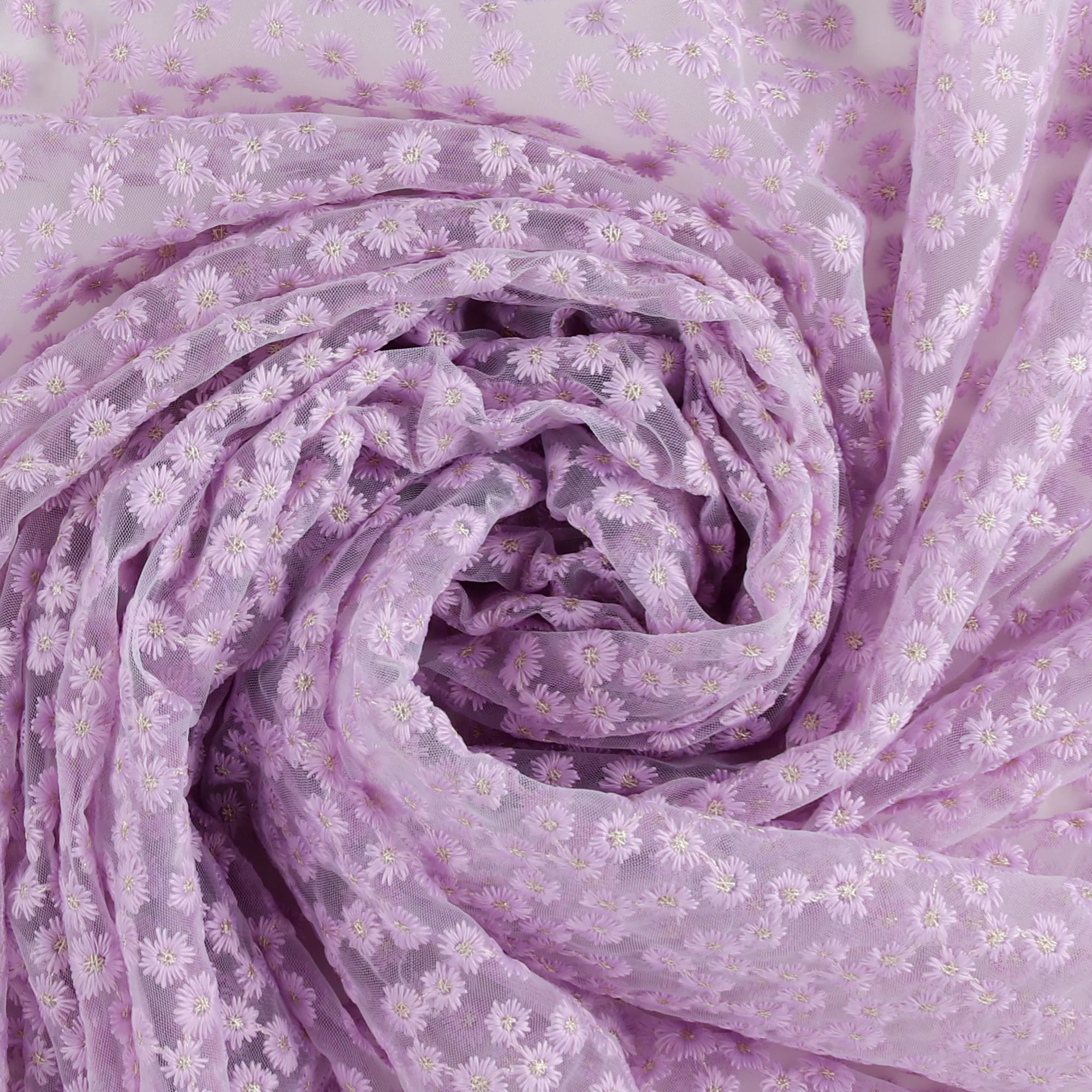 Embroidered Fancy Lace - SOCIALITE - 001 - Lilac - Image 2