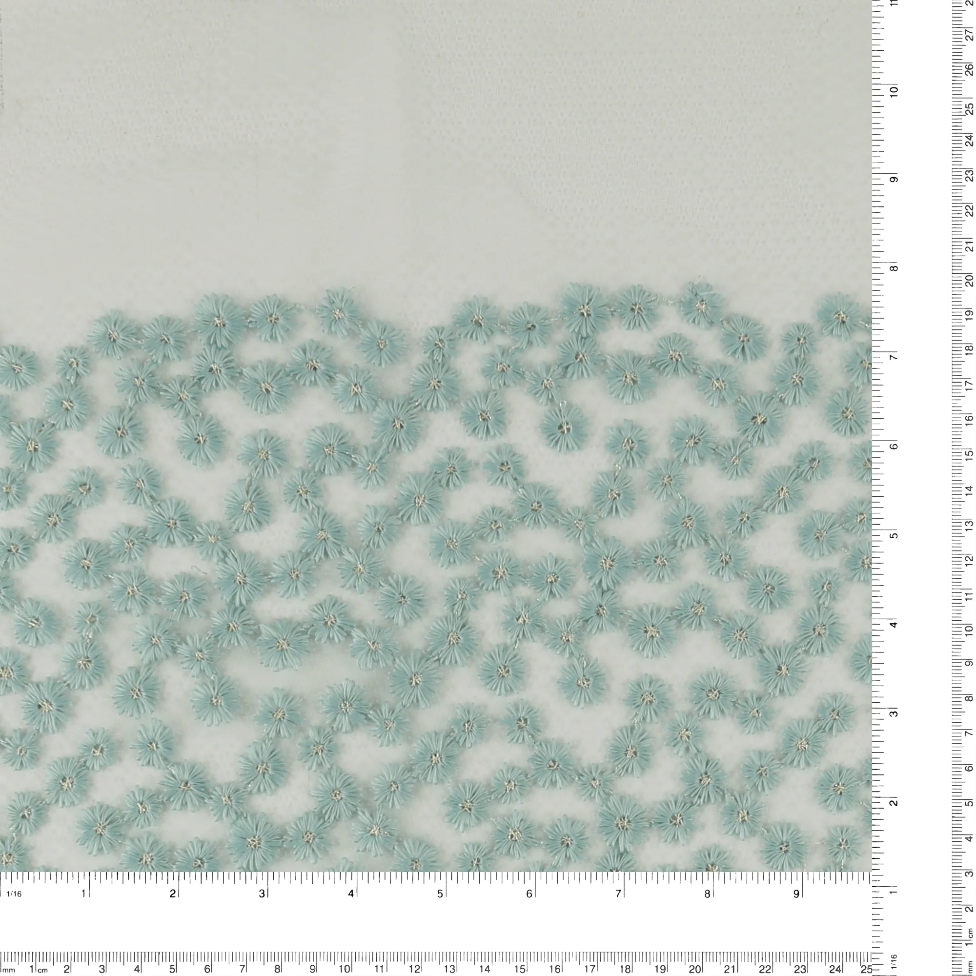 Embroidered Fancy Lace - SOCIALITE - 002 - Dusty Aqua - Image 3