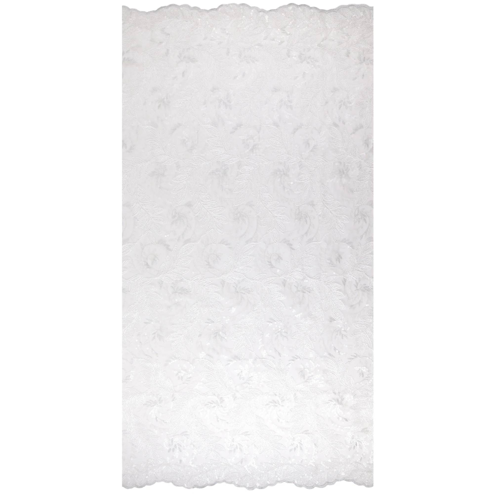 Embroidered Fancy Lace With Sequins - SOCIALITE - 004 - White - Image 4
