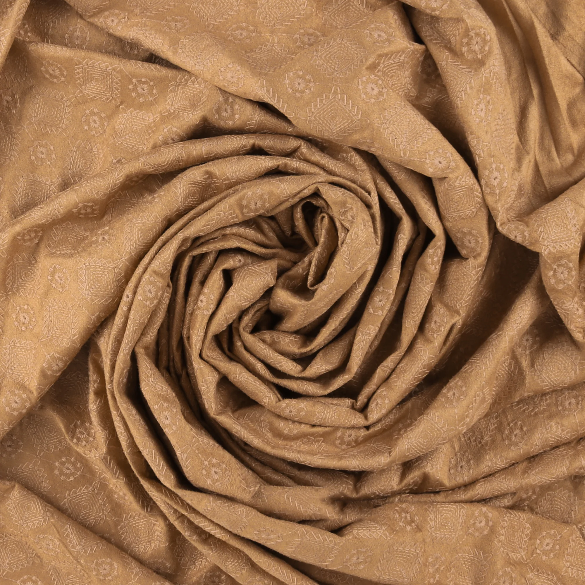 Embroidered Faux Suede - ACADEMY - 001 - Camel - Image 2