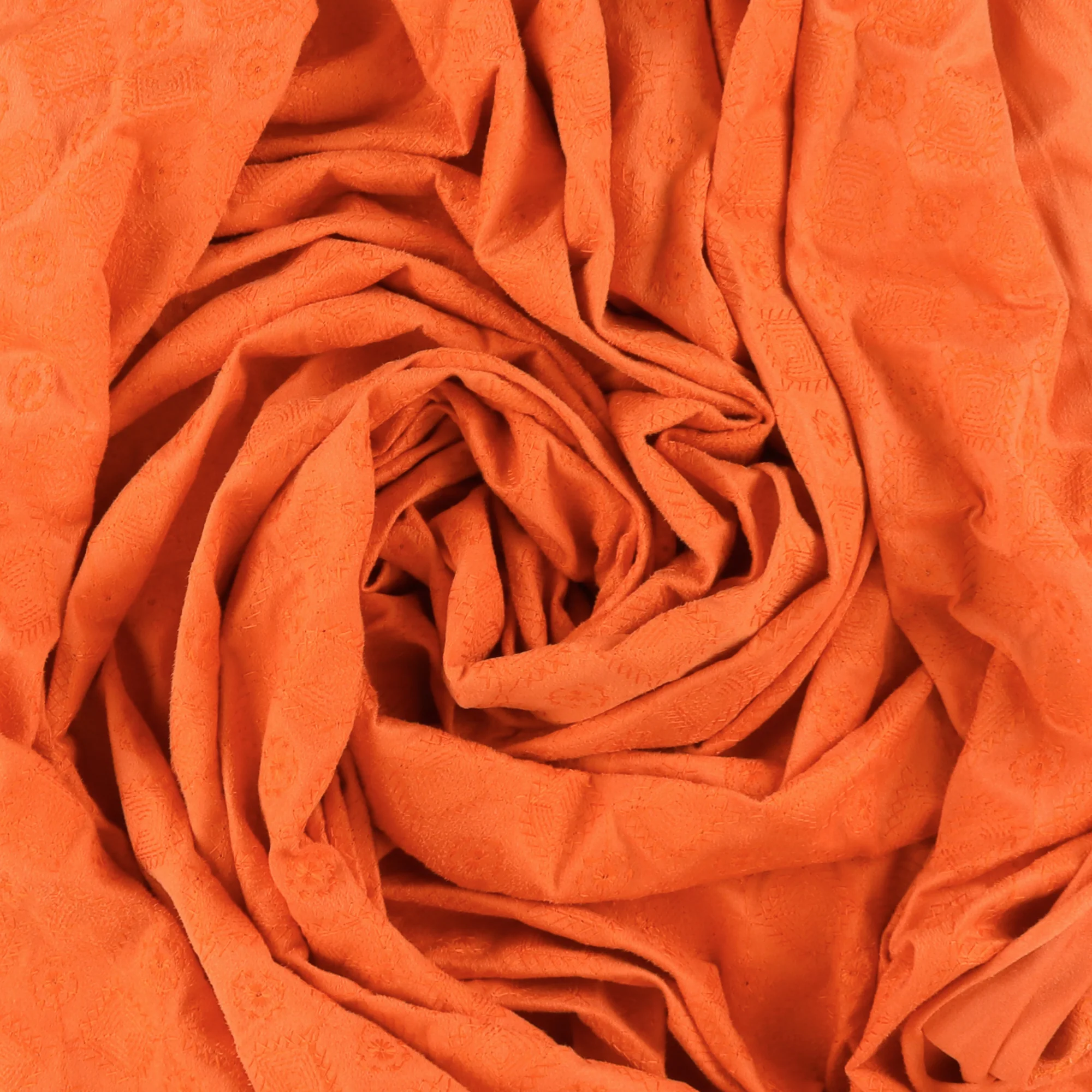 Embroidered Faux Suede - ACADEMY - 002 - Orange - Image 2