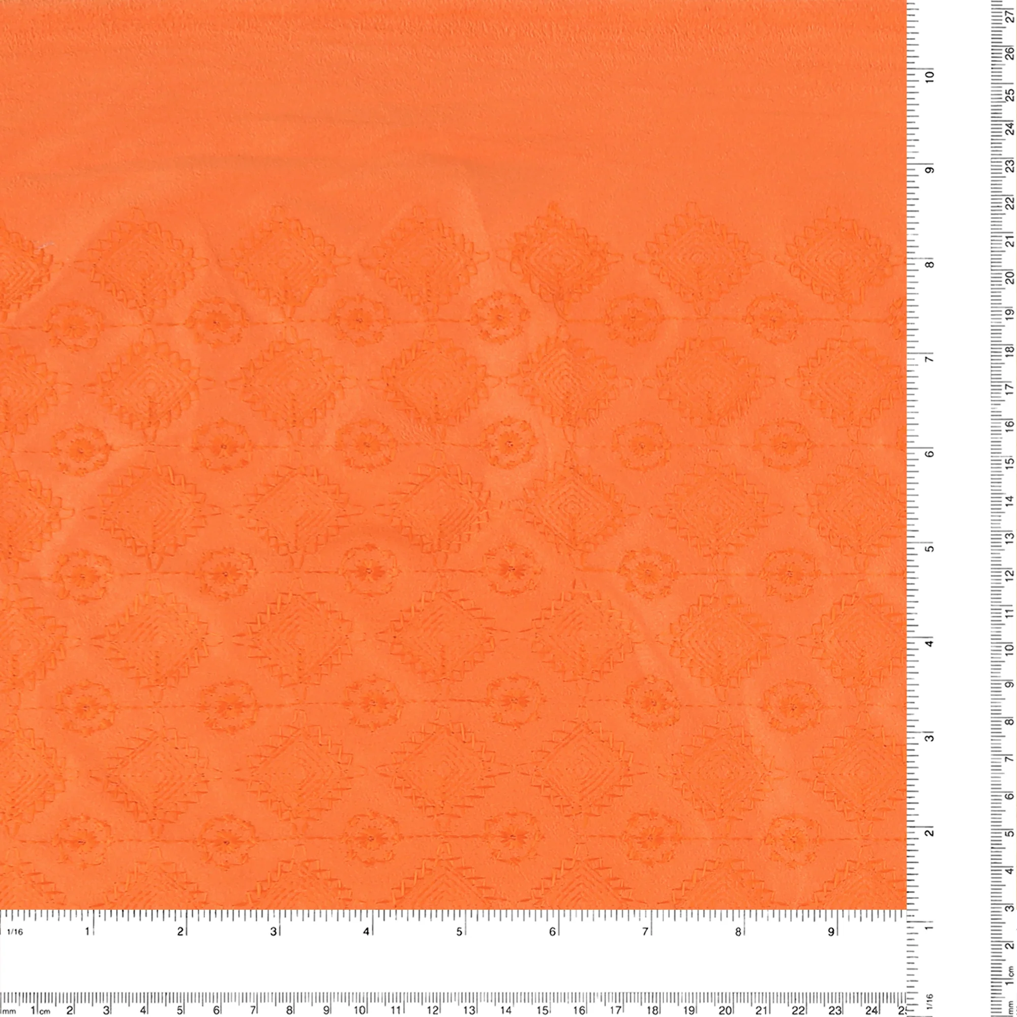 Embroidered Faux Suede - ACADEMY - 002 - Orange - Image 3