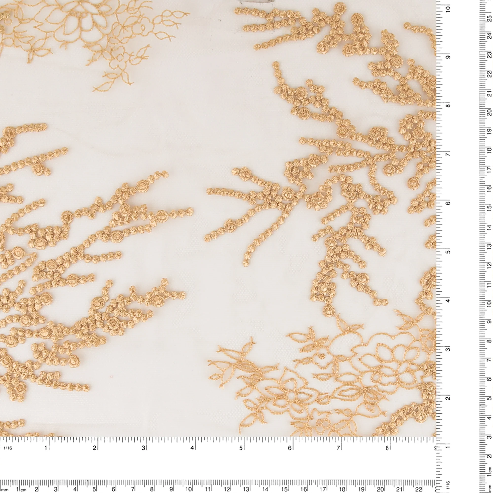 Embroidered Mesh - ELAINE - 008 - Gold - Image 3