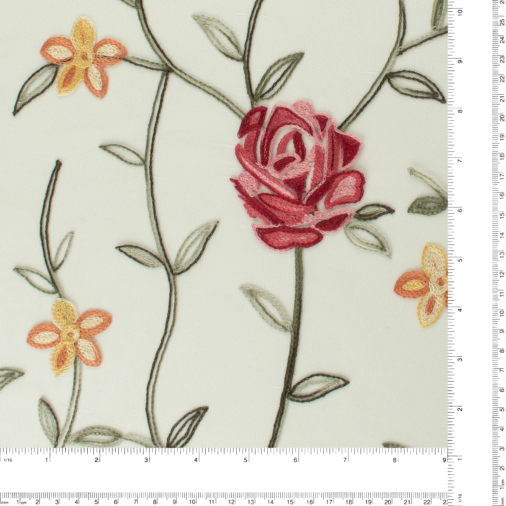 Embroidered Mesh - ELEGANZA - 001 - Offwhite - Image 3