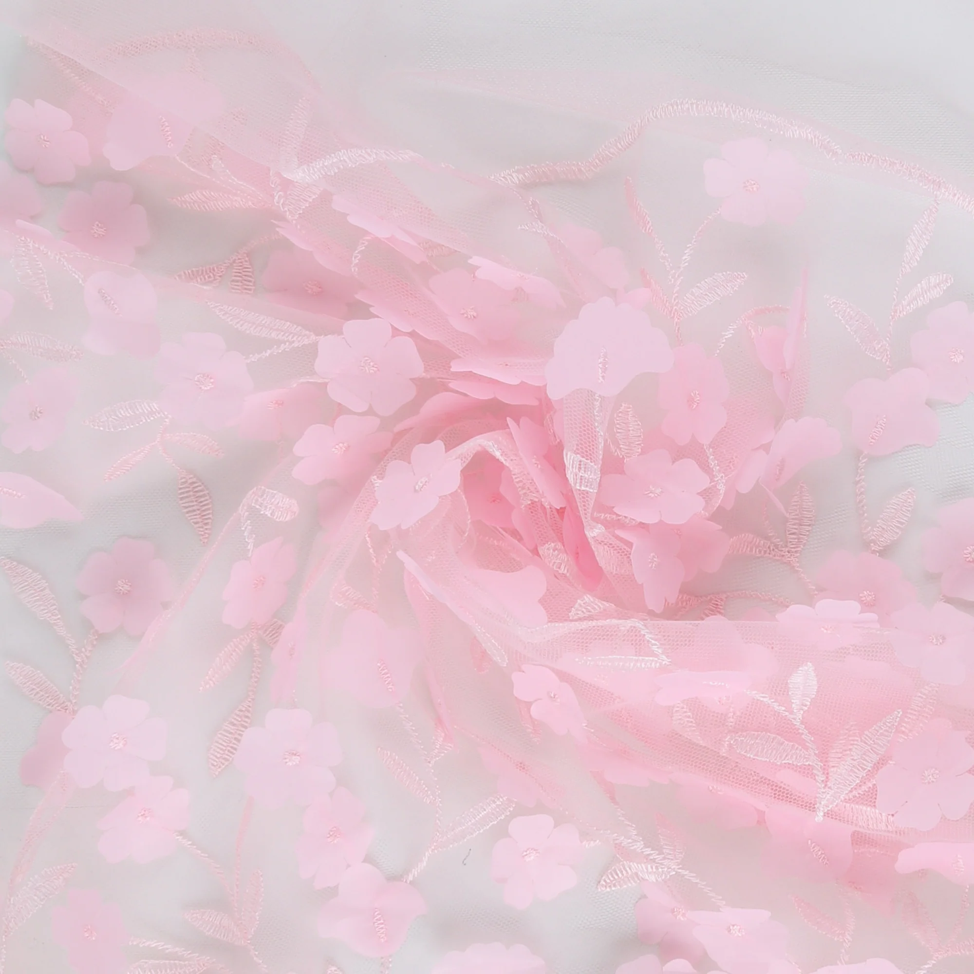 Embroidered Mesh - PRINCESS CHARLOTTE - 001 - Soft Pink - Image 2