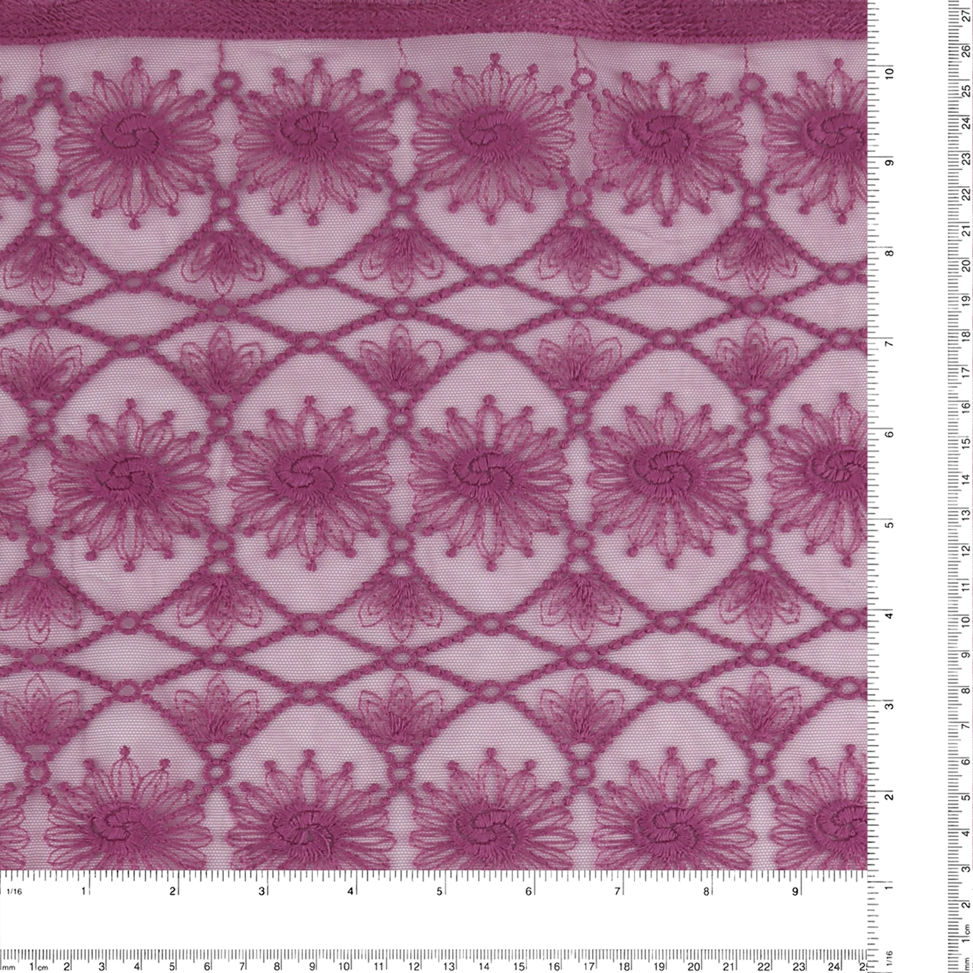Embroidered Mesh - SOIREE - 001 - Magenta - Image 3