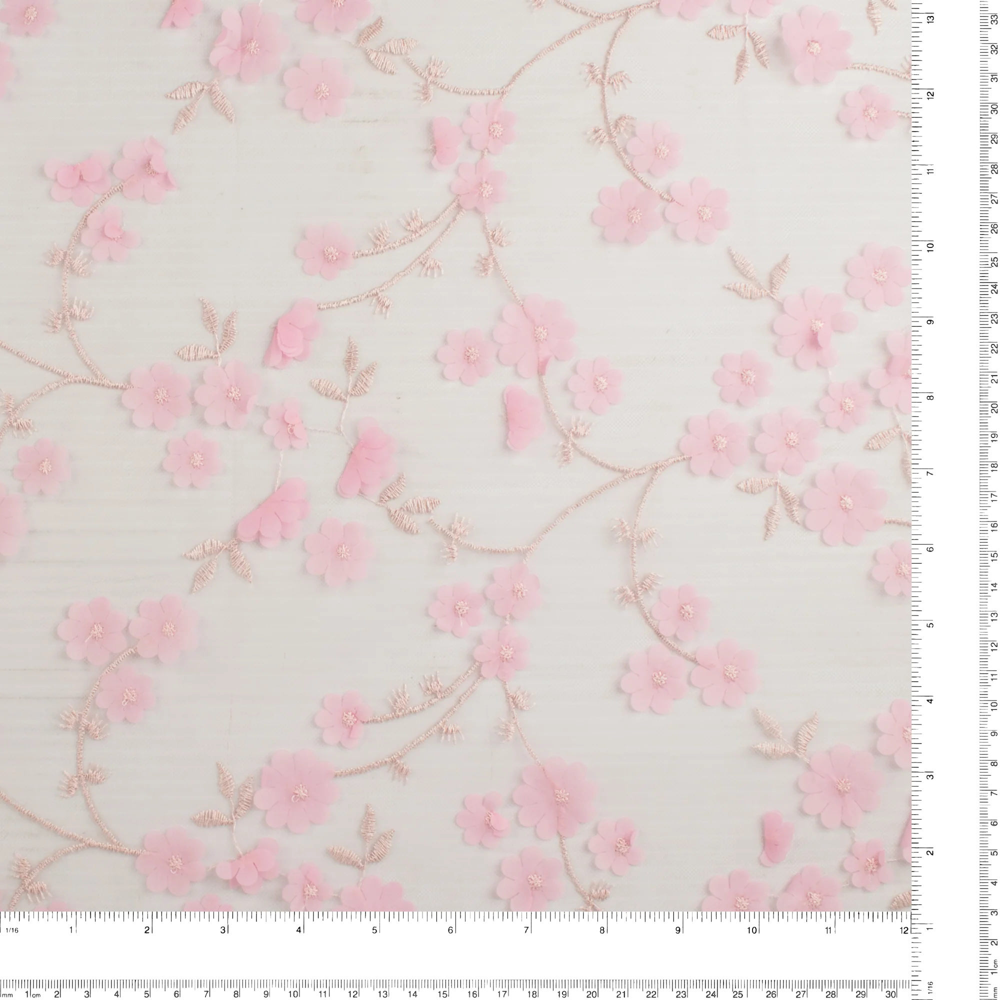Embroidered mesh - WHIMSICAL - 004 - Pink - Image 3