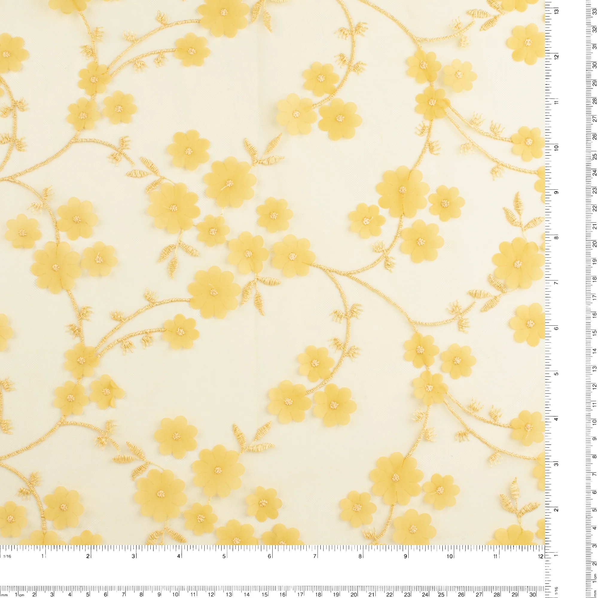 Embroidered mesh - WHIMSICAL - 005 - Yellow - Image 3