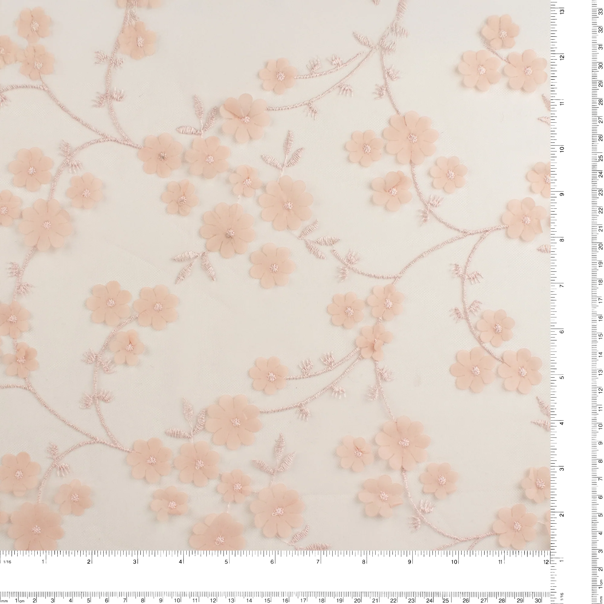 Embroidered mesh - WHIMSICAL - 009 - Light Pink - Image 3