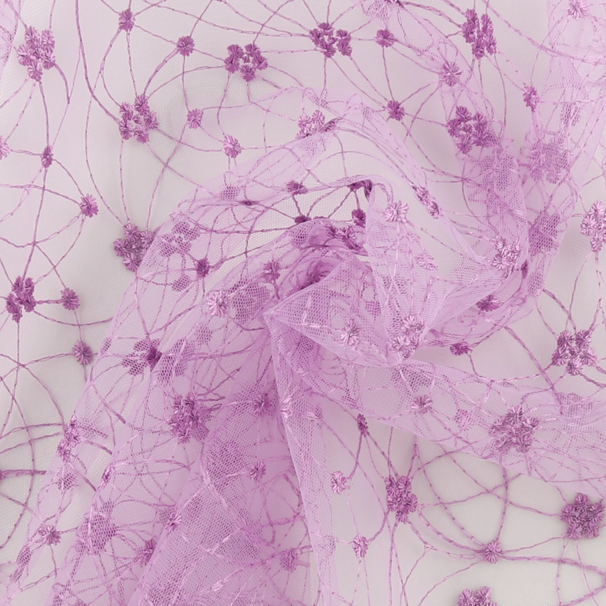 Embroidered Mesh With Sequins - BRIGITTE - 016 - Orchid - Image 2