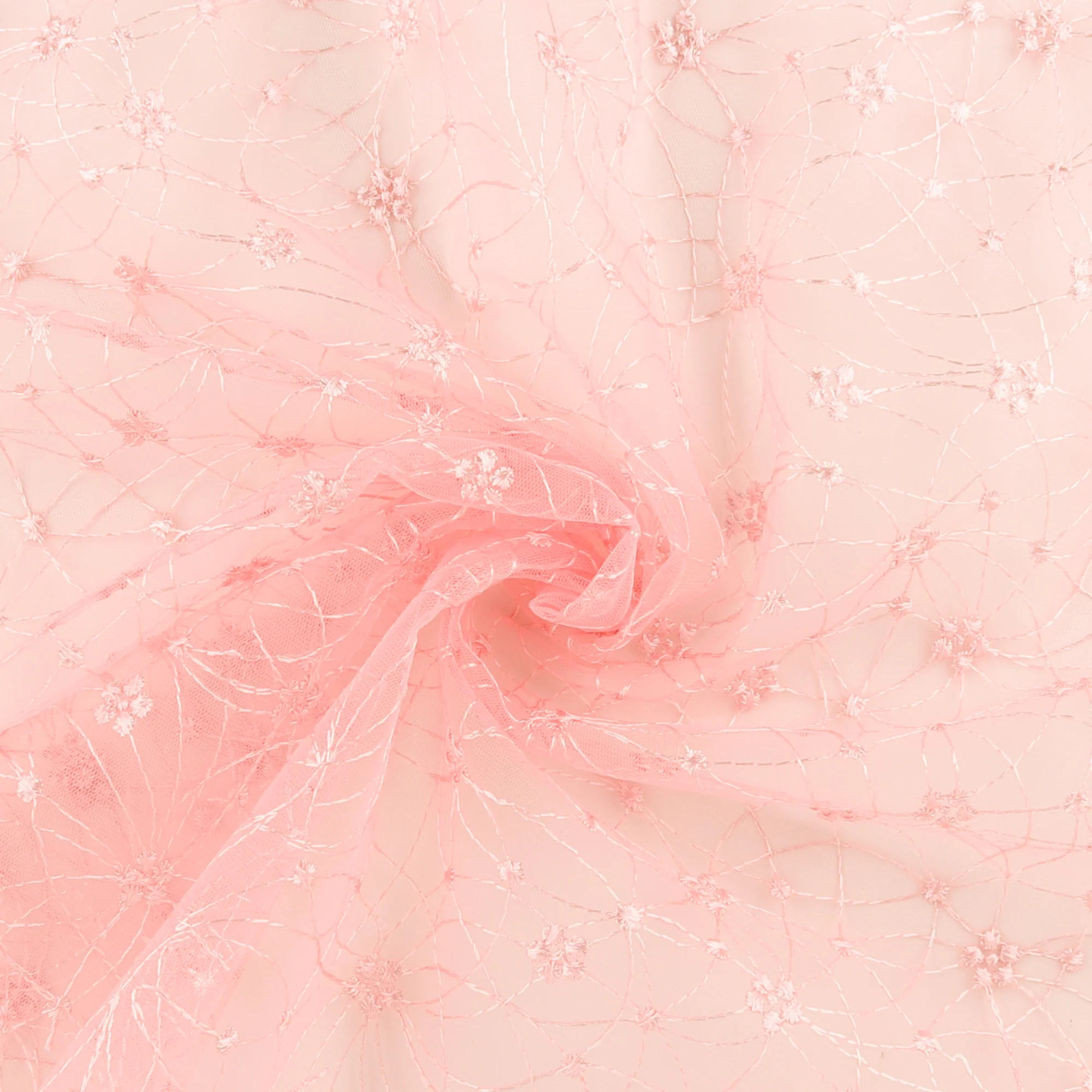 Embroidered Mesh With Sequins - BRIGITTE - 017 - Blush - Image 2