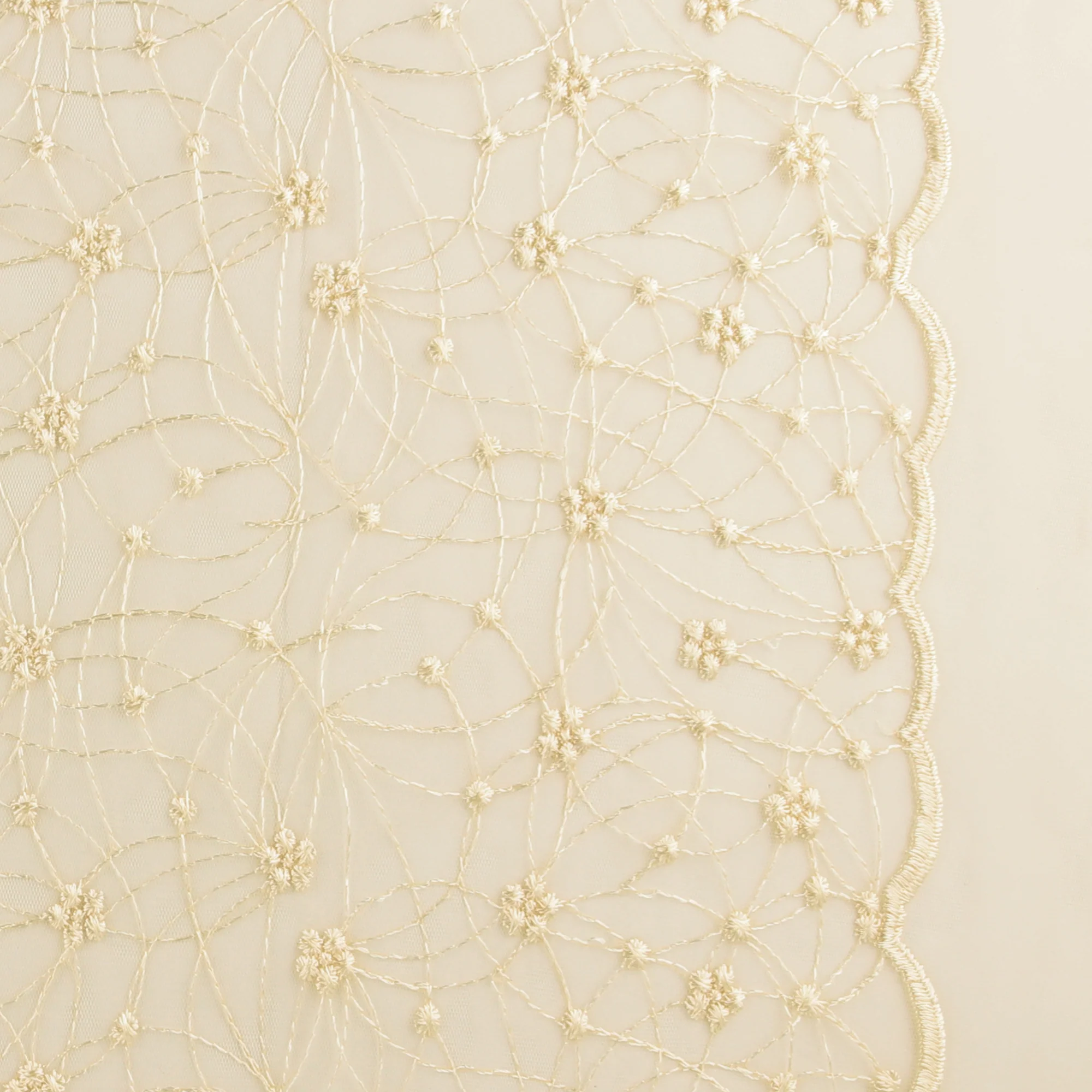 Embroidered Mesh With Sequins - BRIGITTE - 019 - Cream