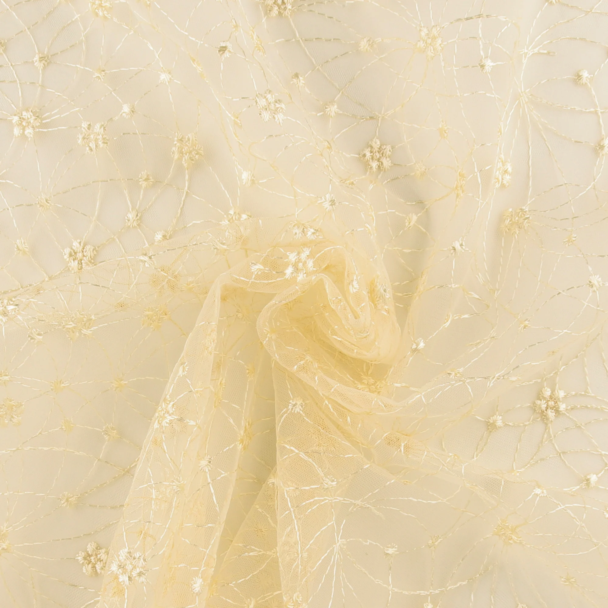Embroidered Mesh With Sequins - BRIGITTE - 019 - Cream - Image 2