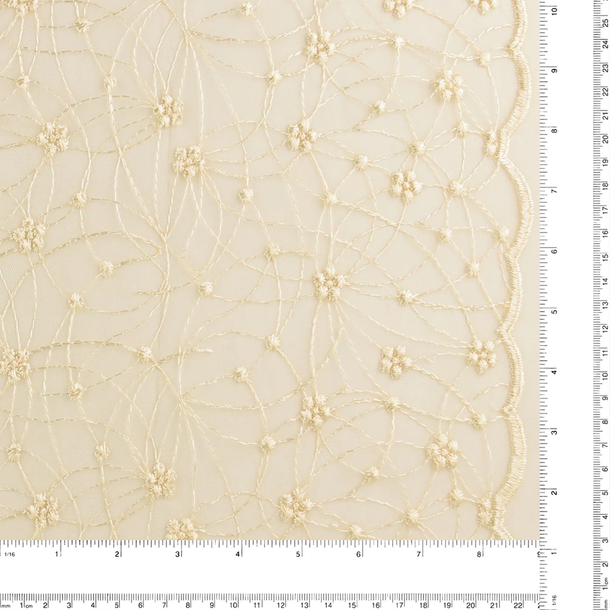 Embroidered Mesh With Sequins - BRIGITTE - 019 - Cream - Image 3