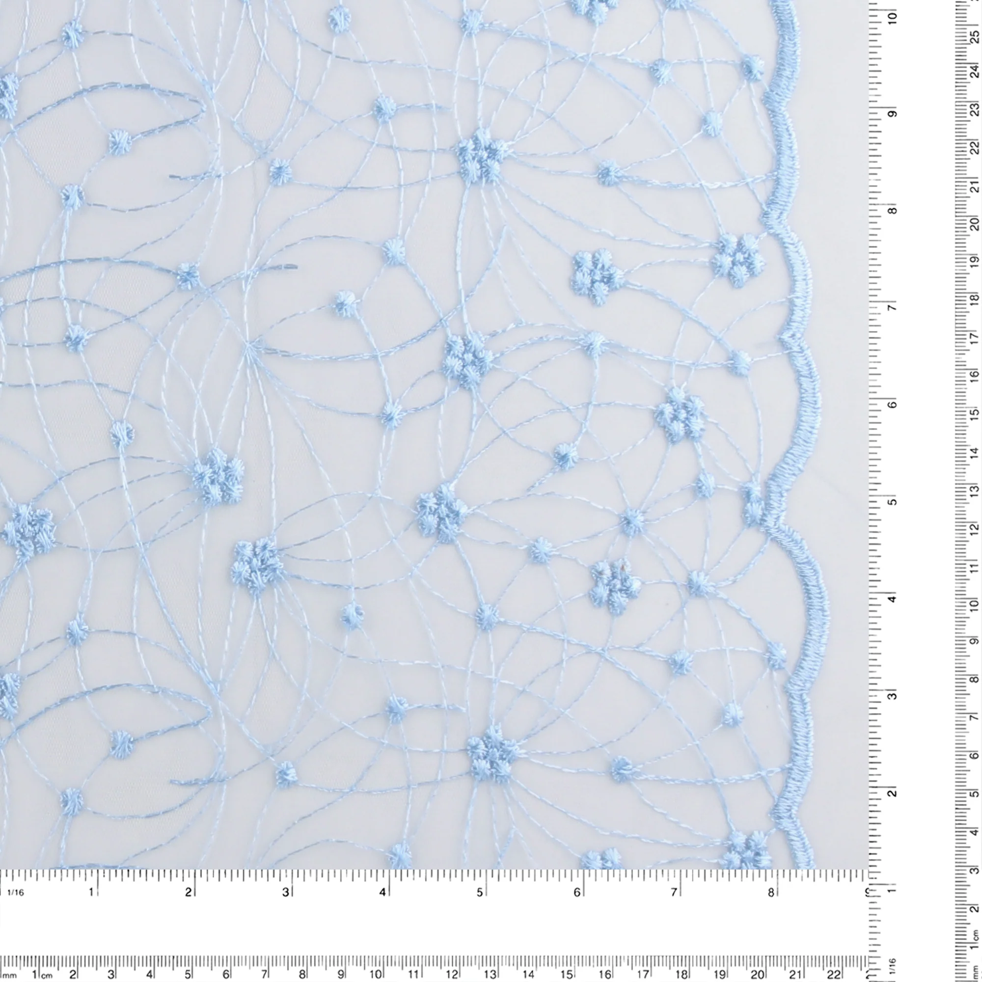 Embroidered Mesh With Sequins - BRIGITTE - 020 - Light Blue - Image 3
