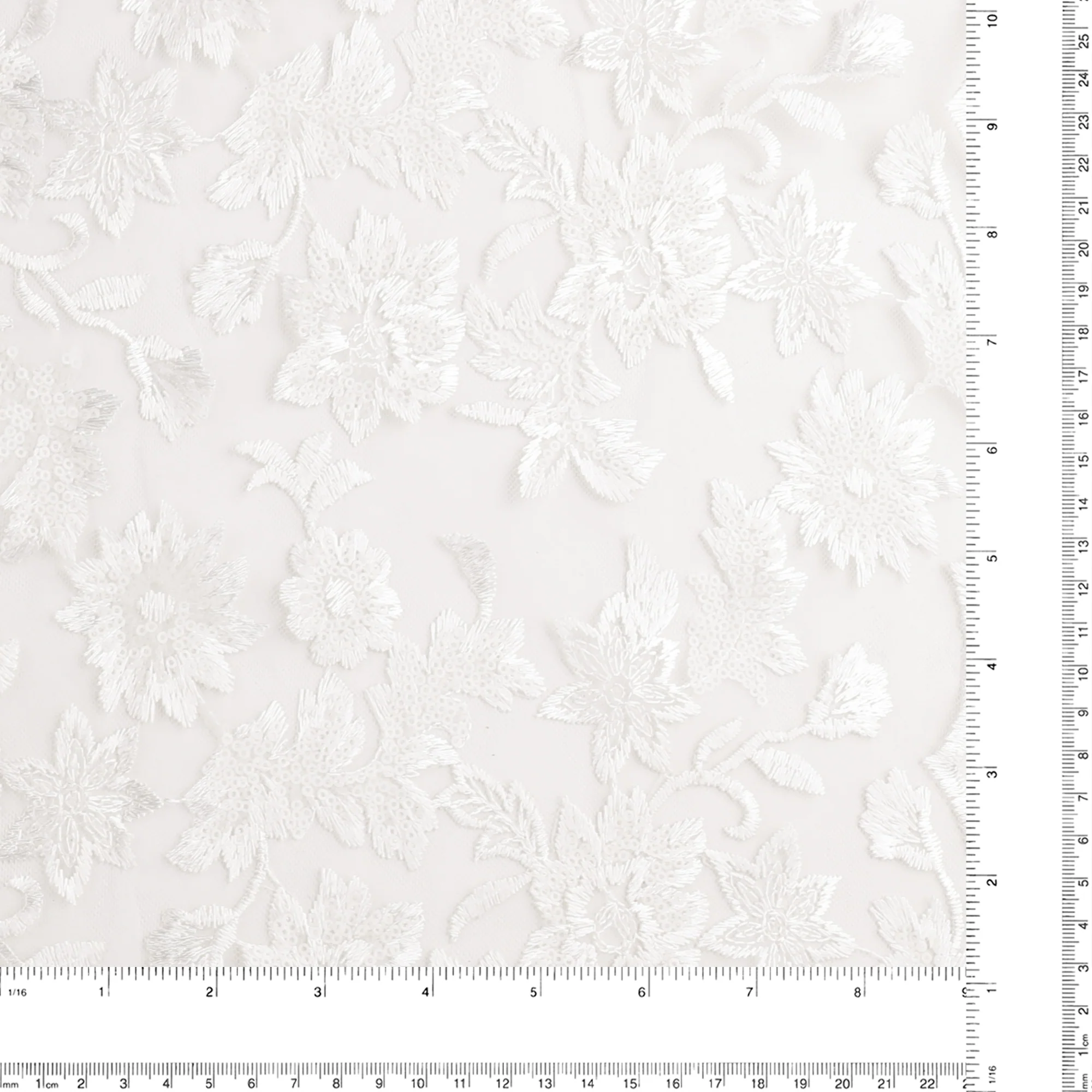 Embroidered Mesh With Sequins - BRIGITTE - 027 - White - Image 3