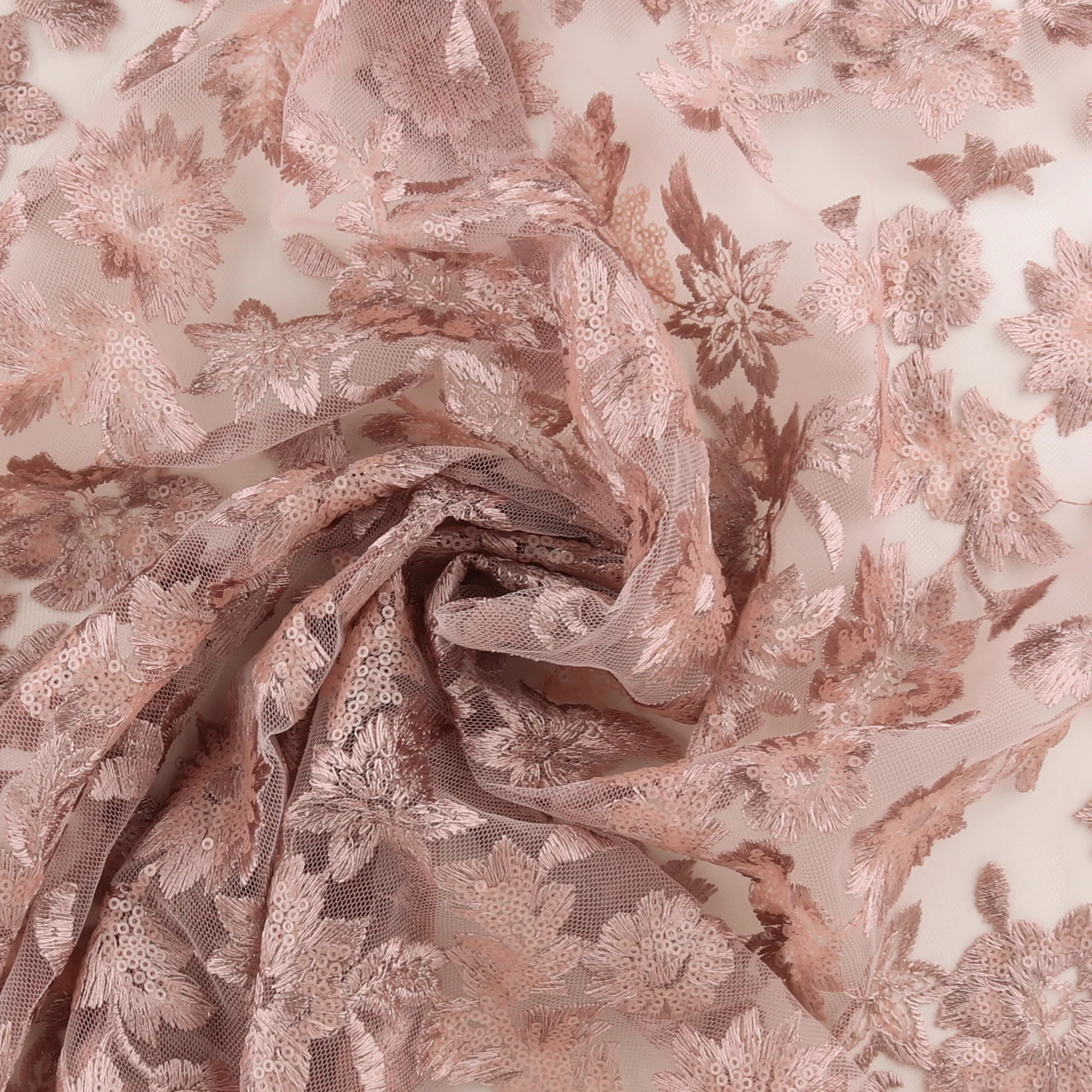 Embroidered Mesh With Sequins - BRIGITTE - 028 - Blush - Image 2