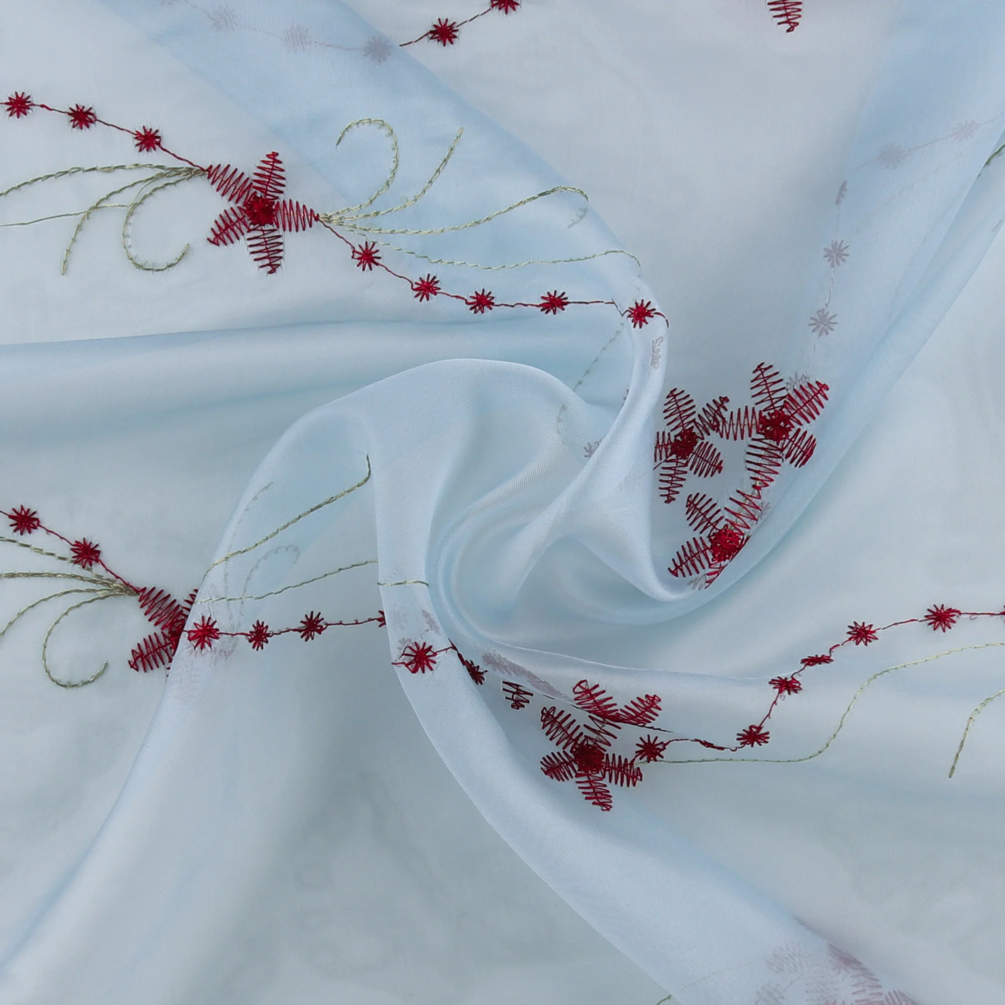 Embroidered Organza - CHARLOTTE - 001 - Light Blue - Image 2