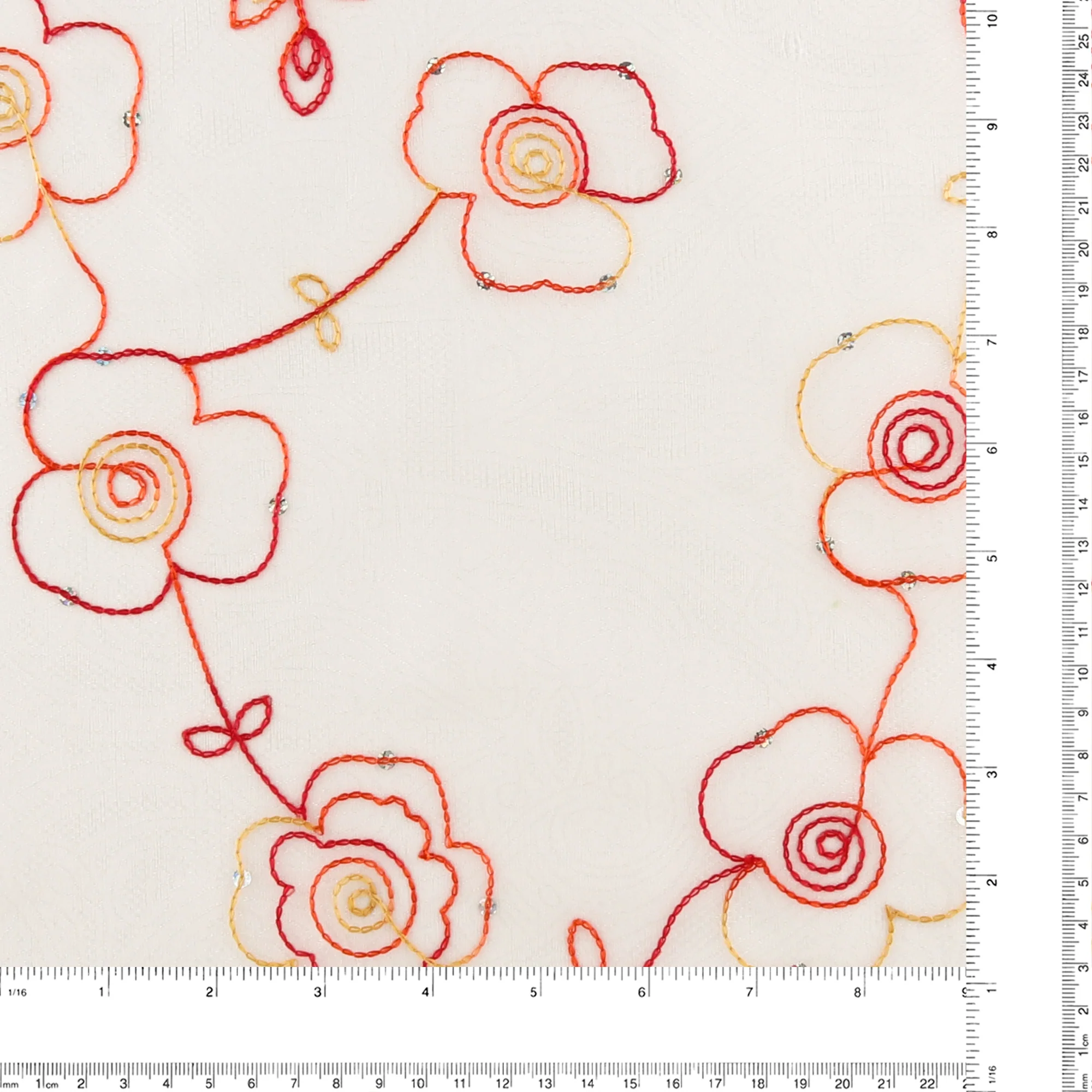 Embroidered Organza - CHARLOTTE - 003 - White - Image 3