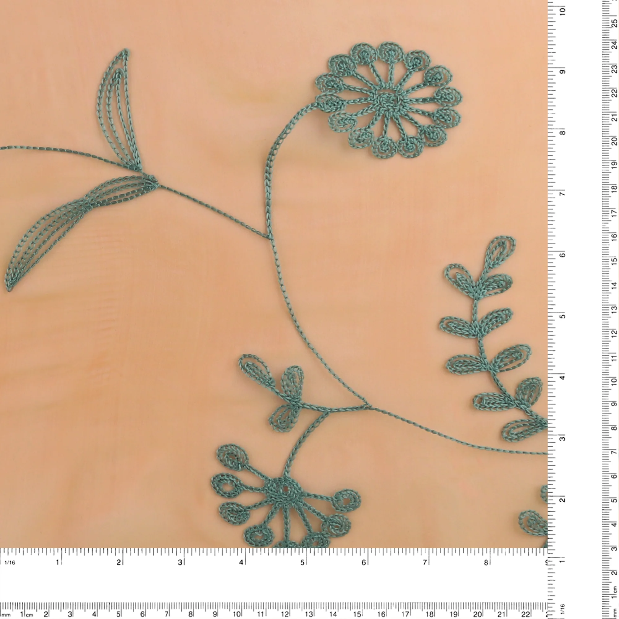 Embroidered Organza - CHARLOTTE - 004 - Peach - Image 3