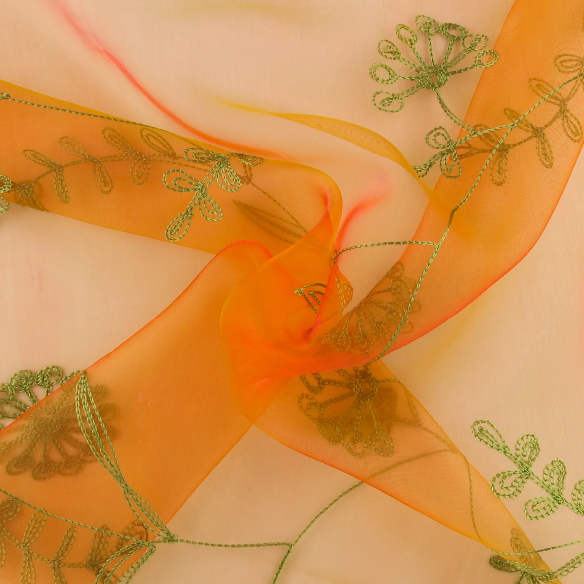 Embroidered Organza - CHARLOTTE - 008 - Peach - Image 2