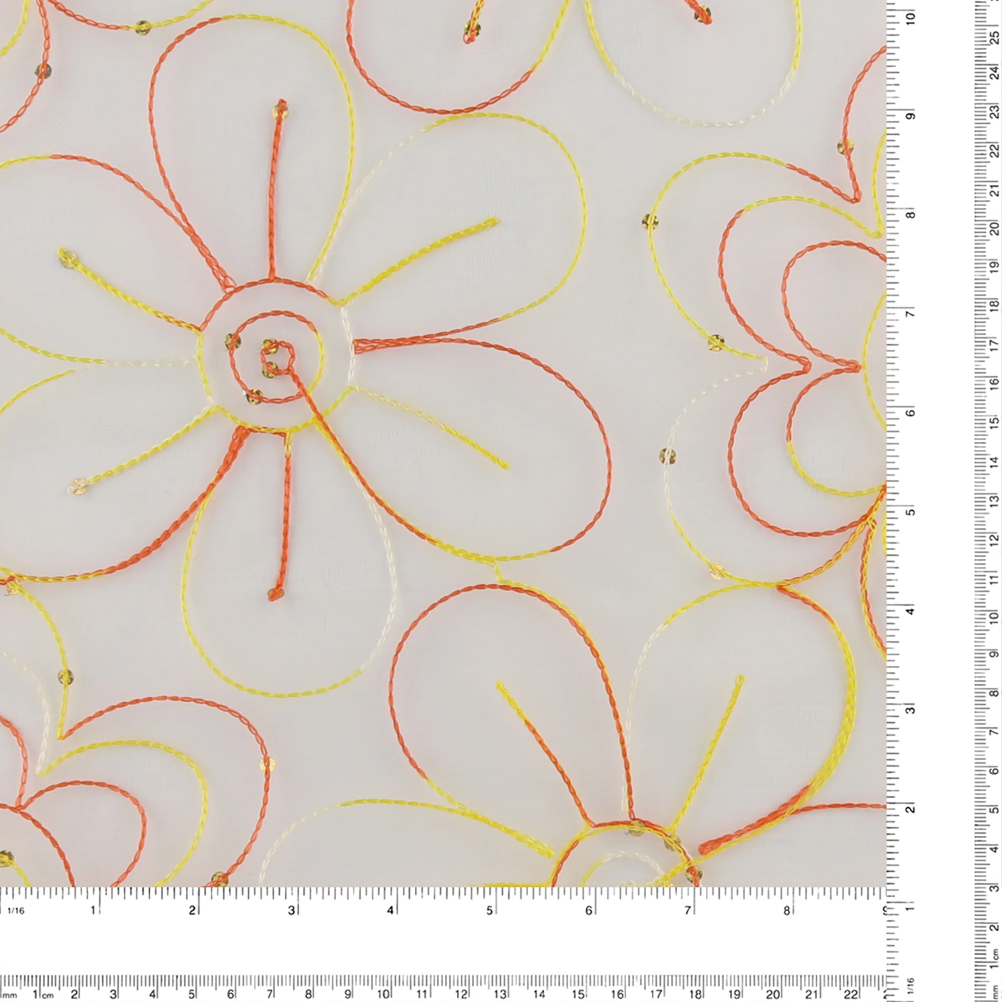 Embroidered Organza - CHARLOTTE - 011 - White - Image 3
