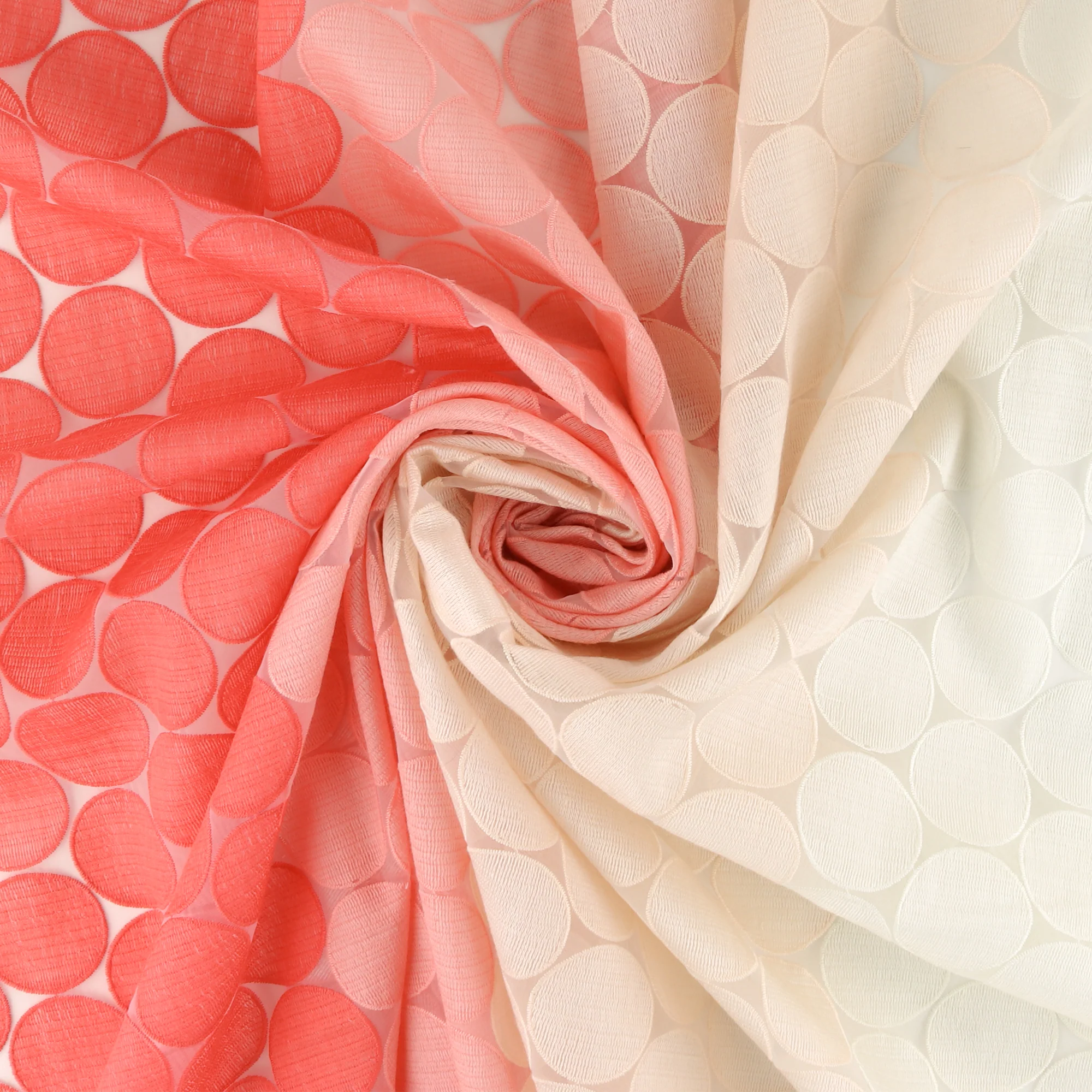 Embroidered Organza - CHARLOTTE - 020 - Coral - Image 2