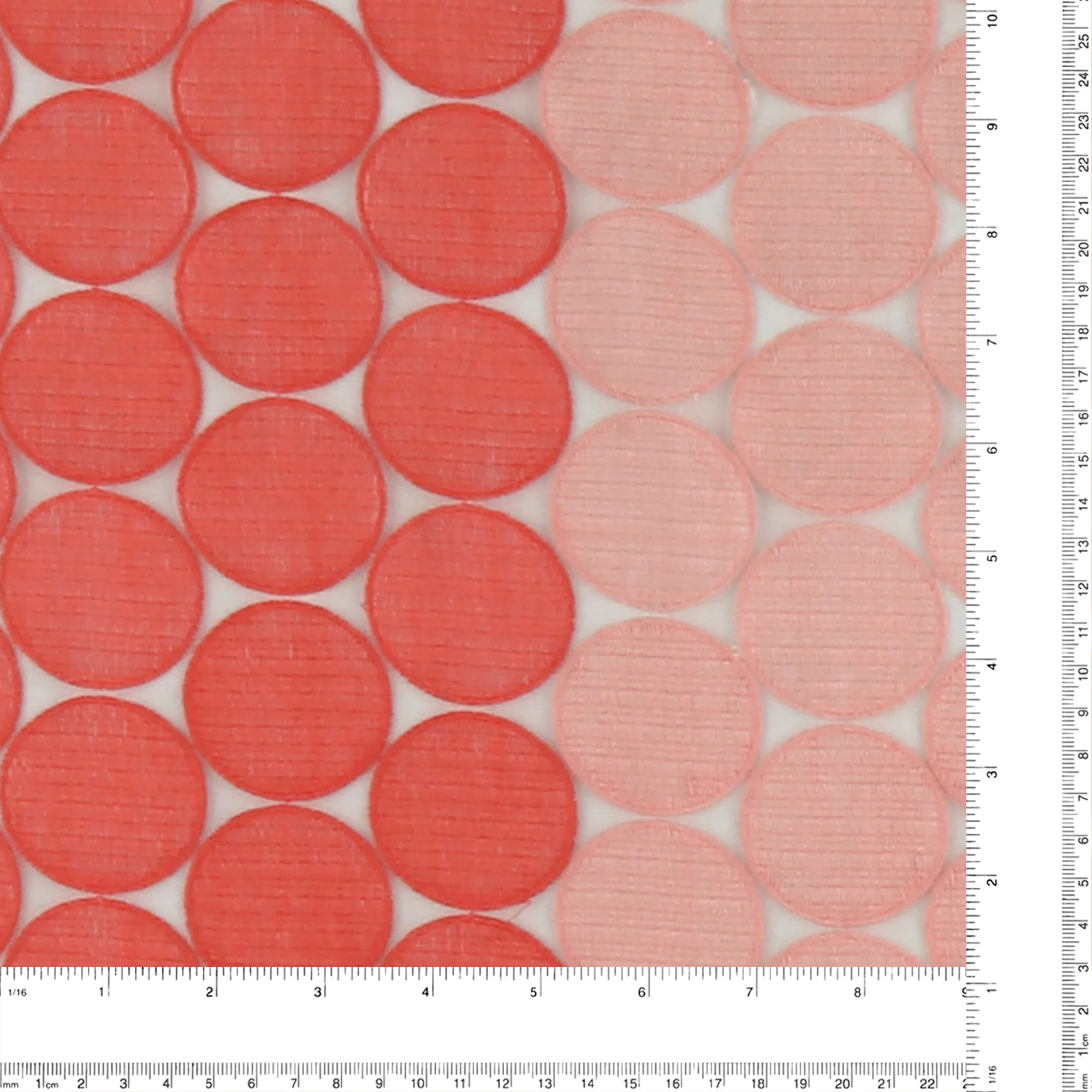 Embroidered Organza - CHARLOTTE - 020 - Coral - Image 3