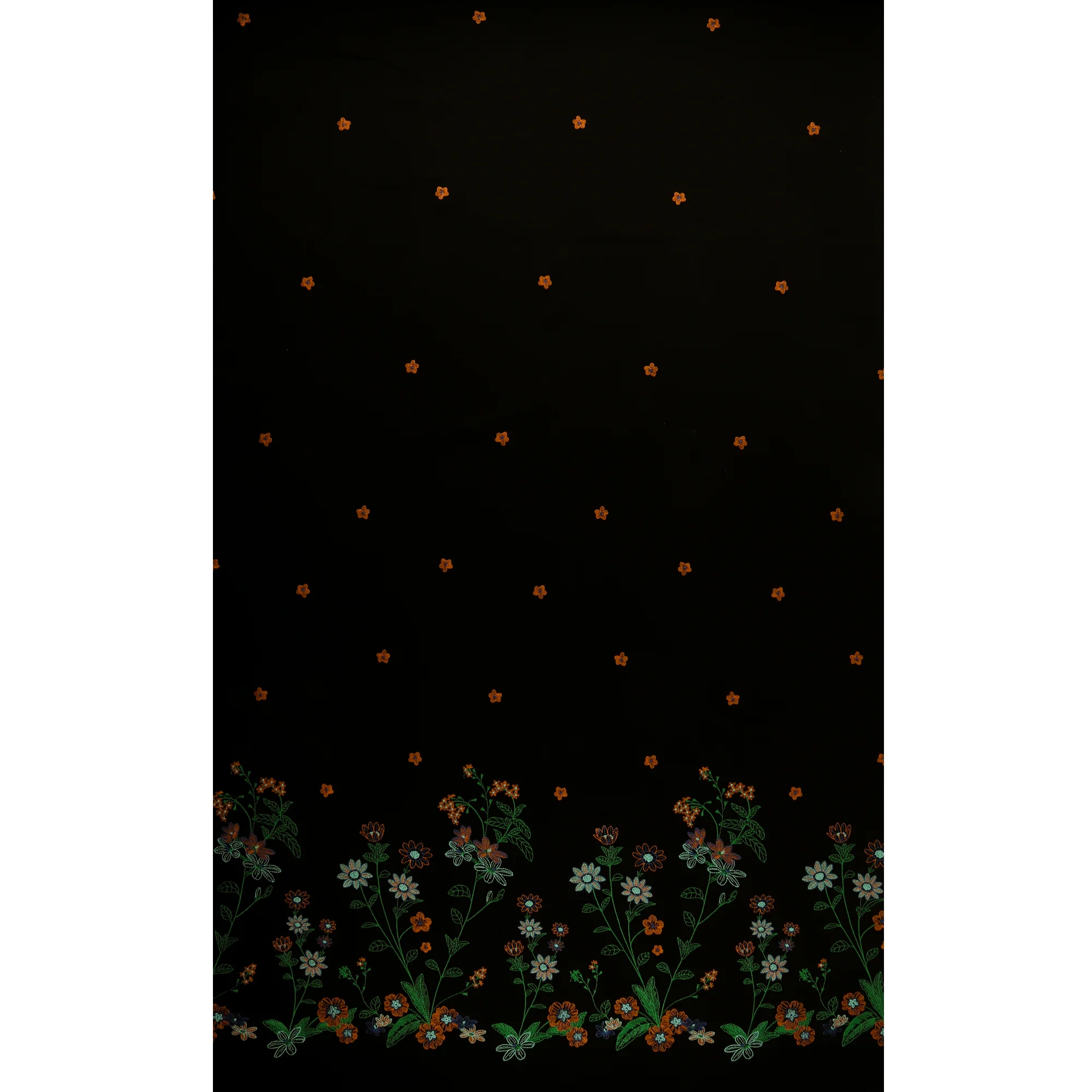 Embroidered Rayon Blend - IN BLOOM - 001 - Black - Image 4