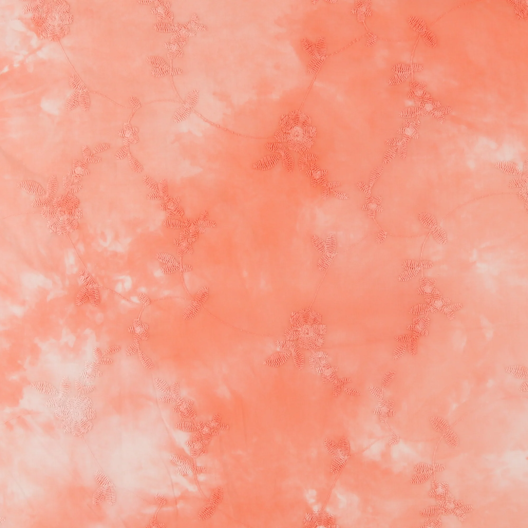 Embroidered Tie Dye Cotton - AVERY - 002 - Peach