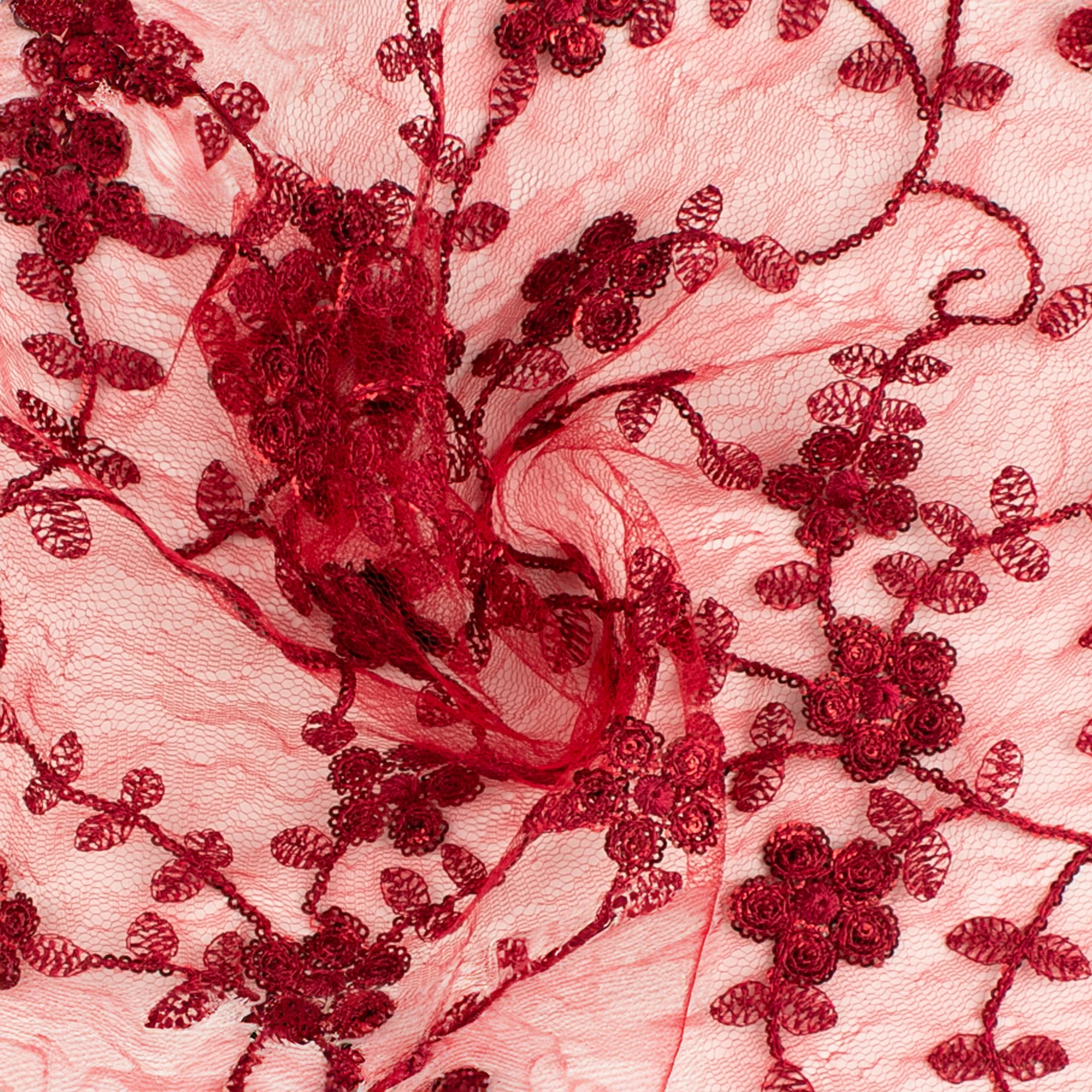 Embroidered Tulle With Sequins - SPLENDID - Red - Image 2