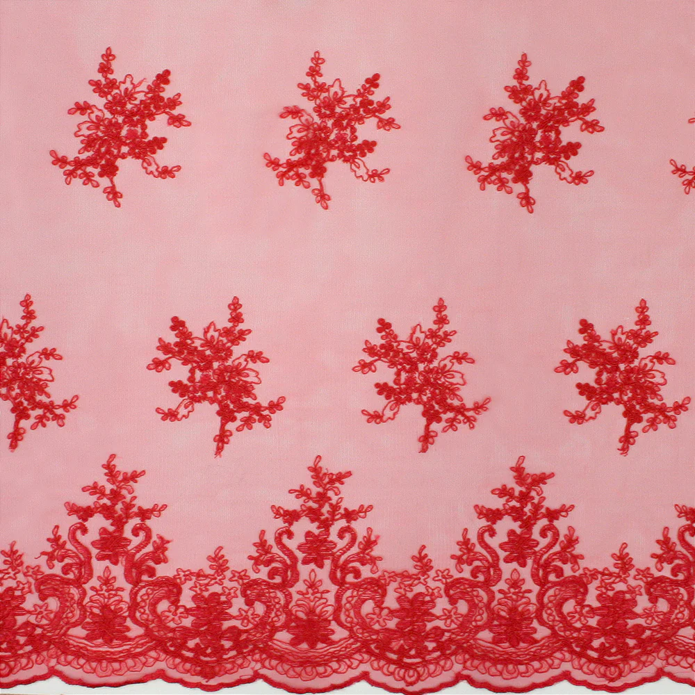 Erinn Embroidered Mesh - Red
