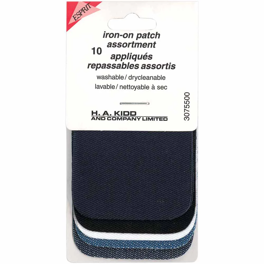 UNIQUE SEWING Denim & Drill Patches Assorted - 5 x 7.5cm (2" x 3") - 10pcs