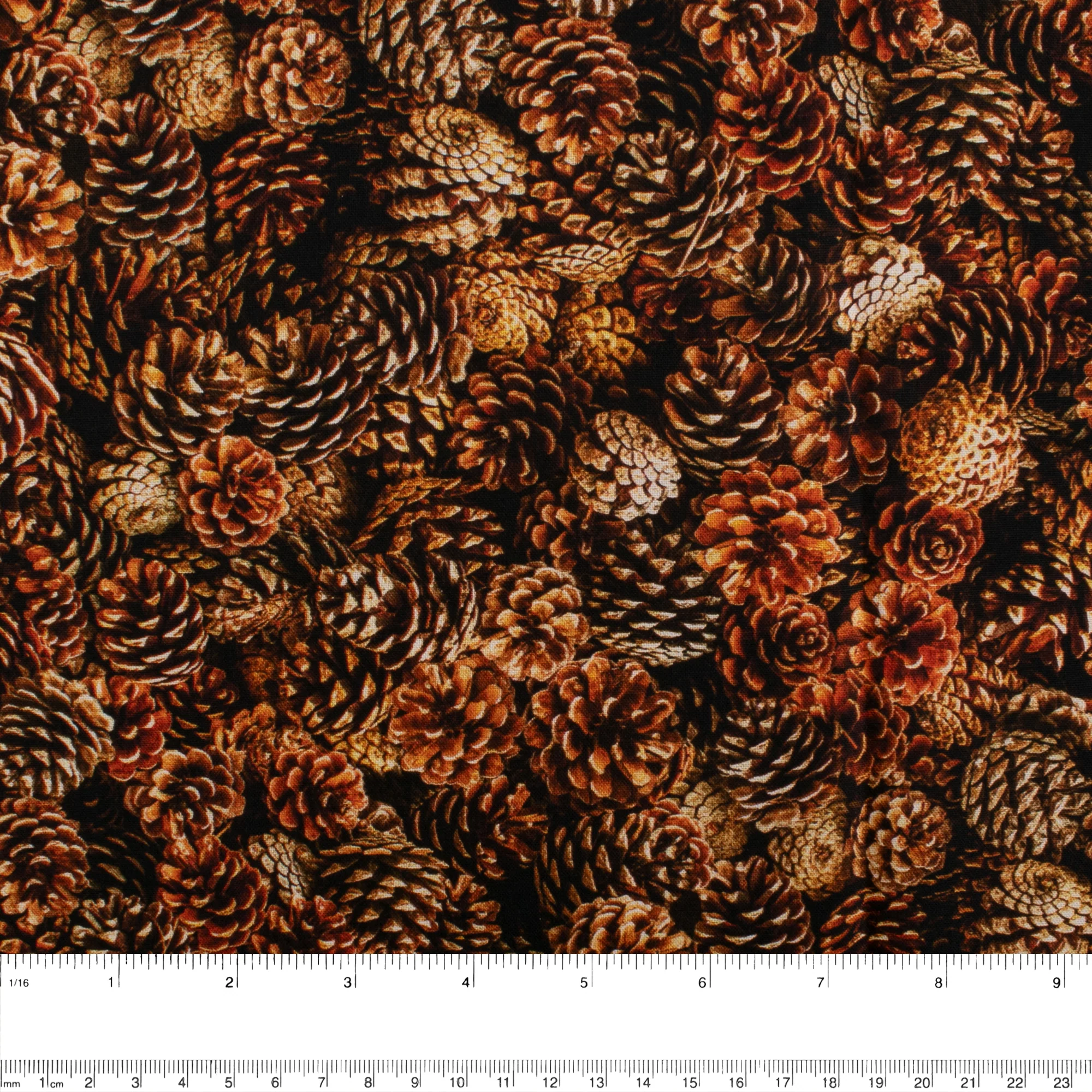 ESSENTIAL Printed Cotton - WINDHAM - Pine cone - Brown - Image 2