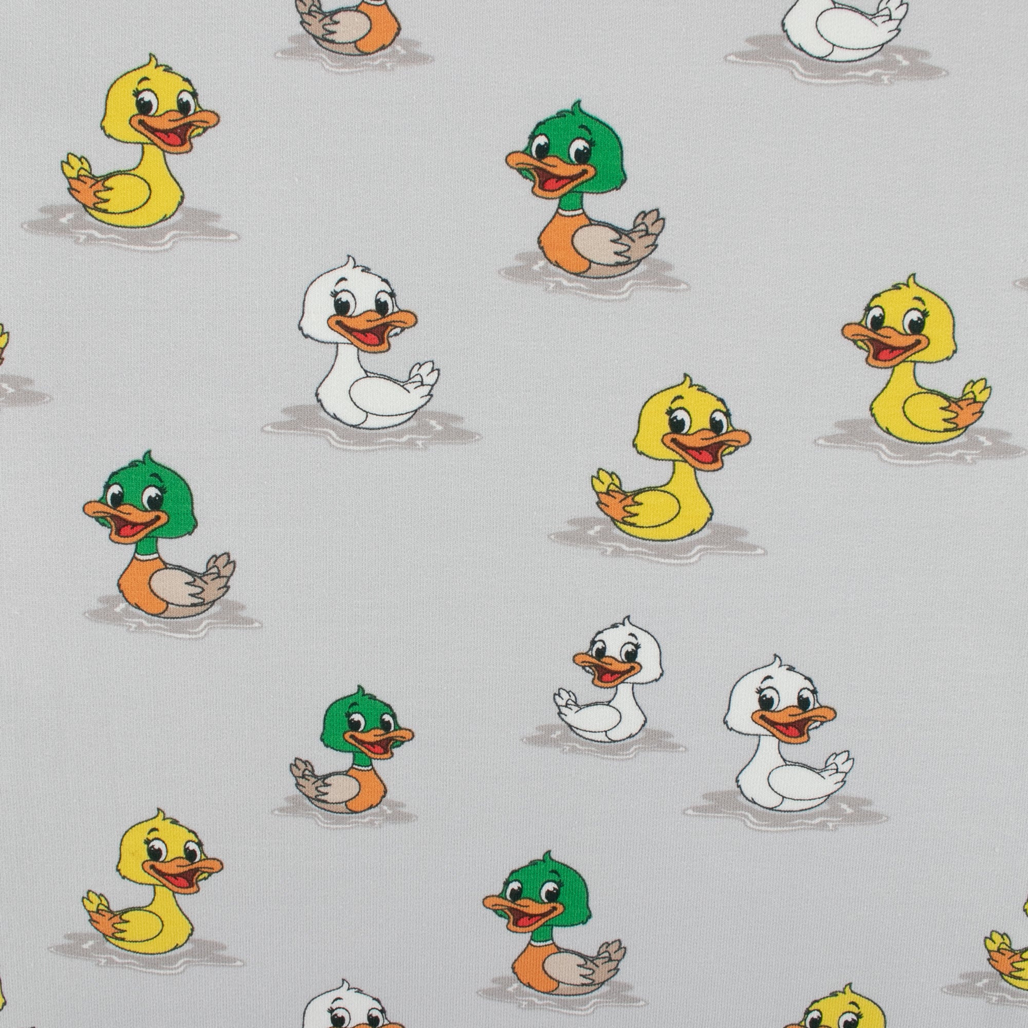 EUROPEAN - Cotton French Terry Print - Duck - Grey